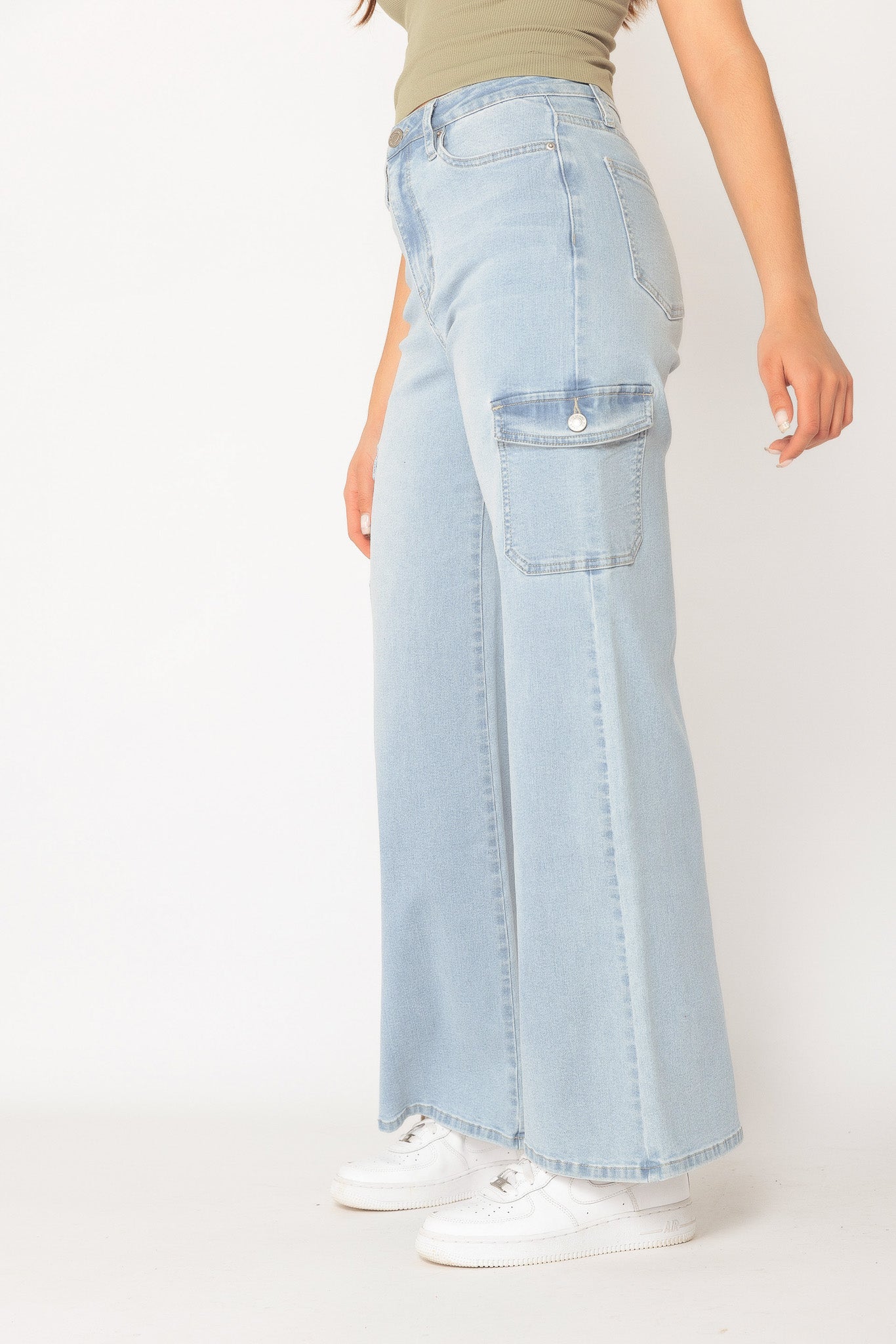 YMI Light Wash Skater Cargo Jean