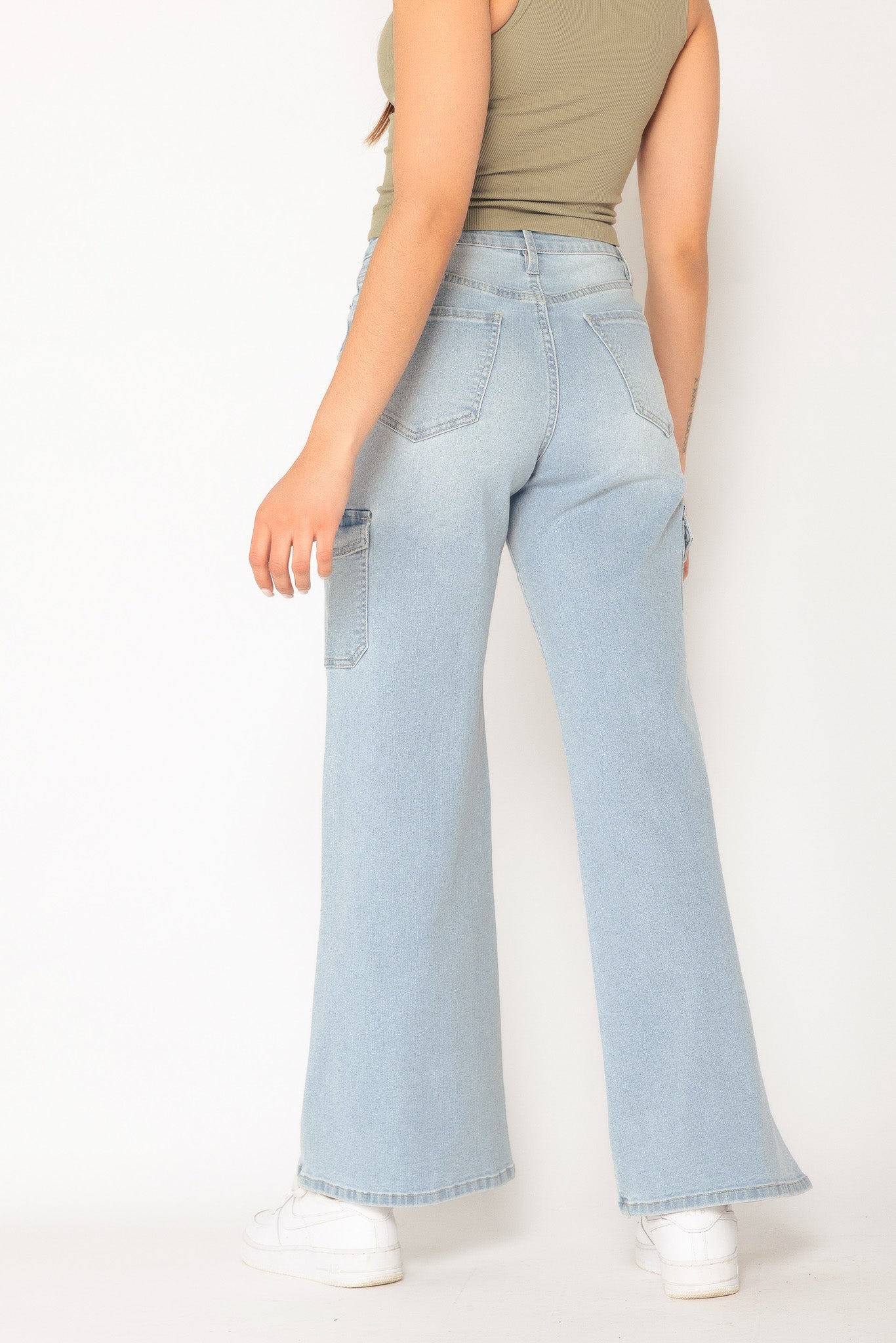 YMI Light Wash Skater Cargo Jean