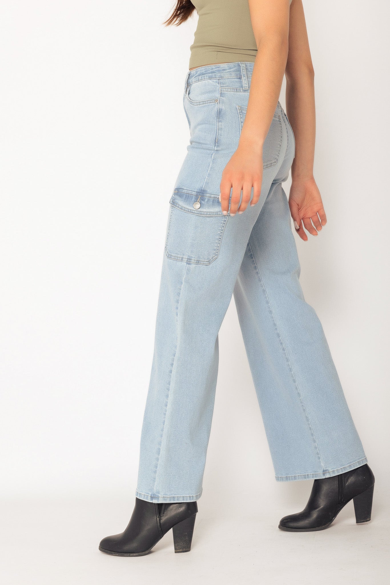 YMI Light Wash Skater Cargo Jean