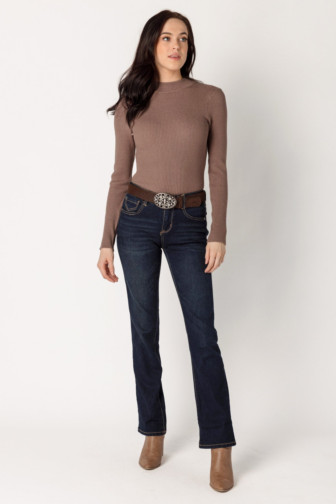 WallFlower Bootcut Jean with Rhinestone Belt