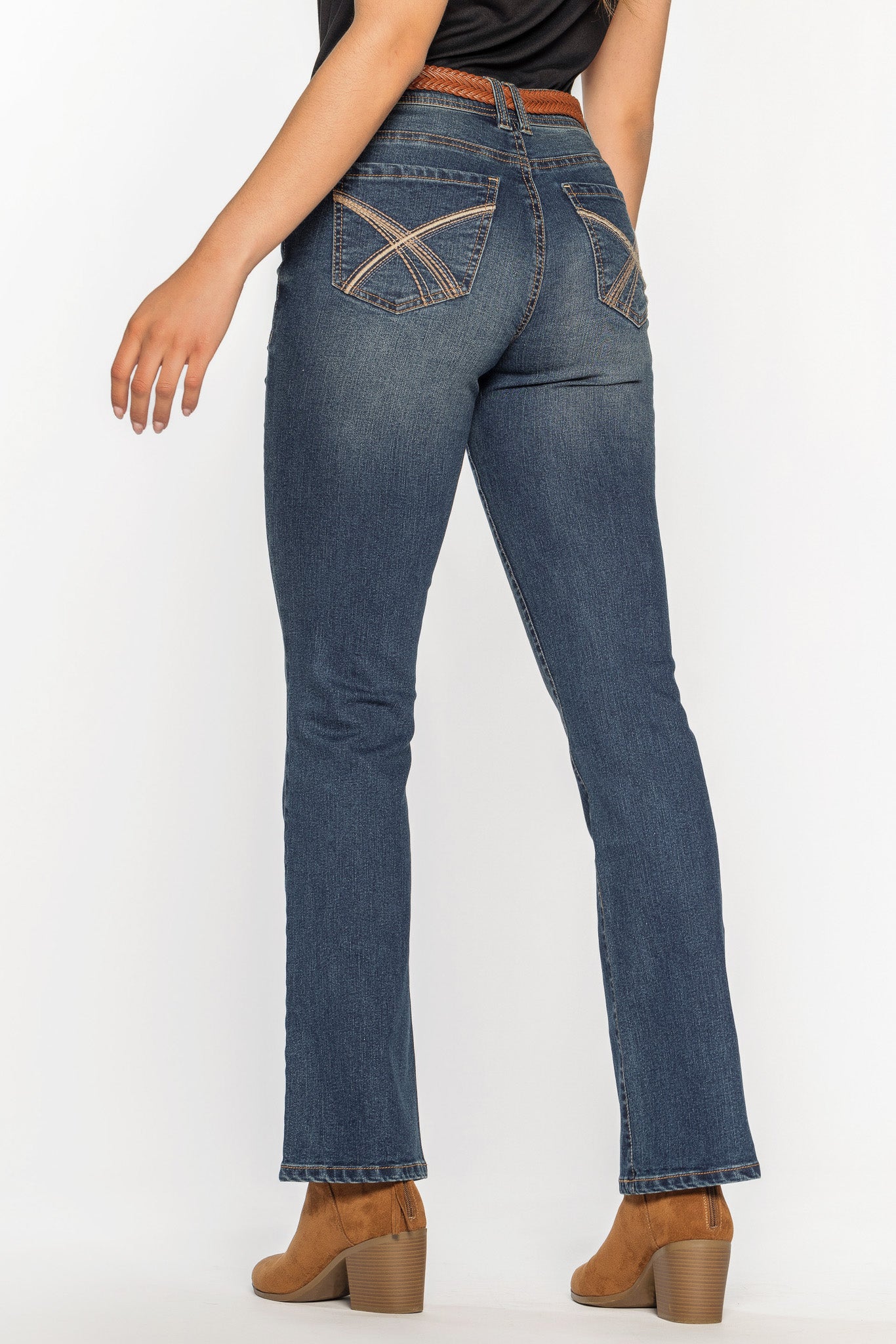 WallFlower Bootcut Jean with Braided Western Belt