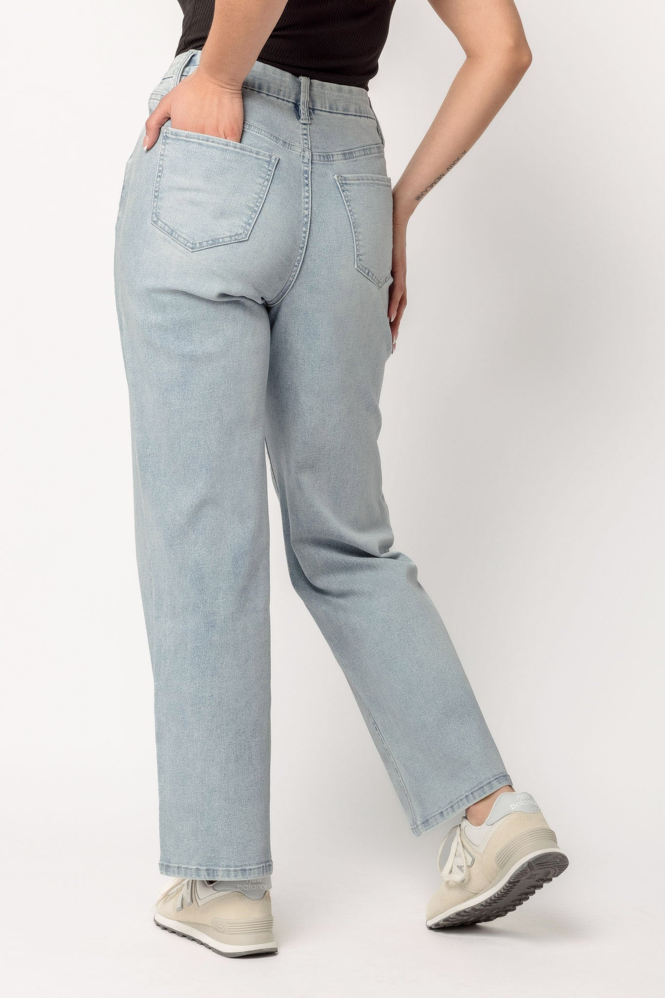 YMI Light Wash Wide-Leg Jean