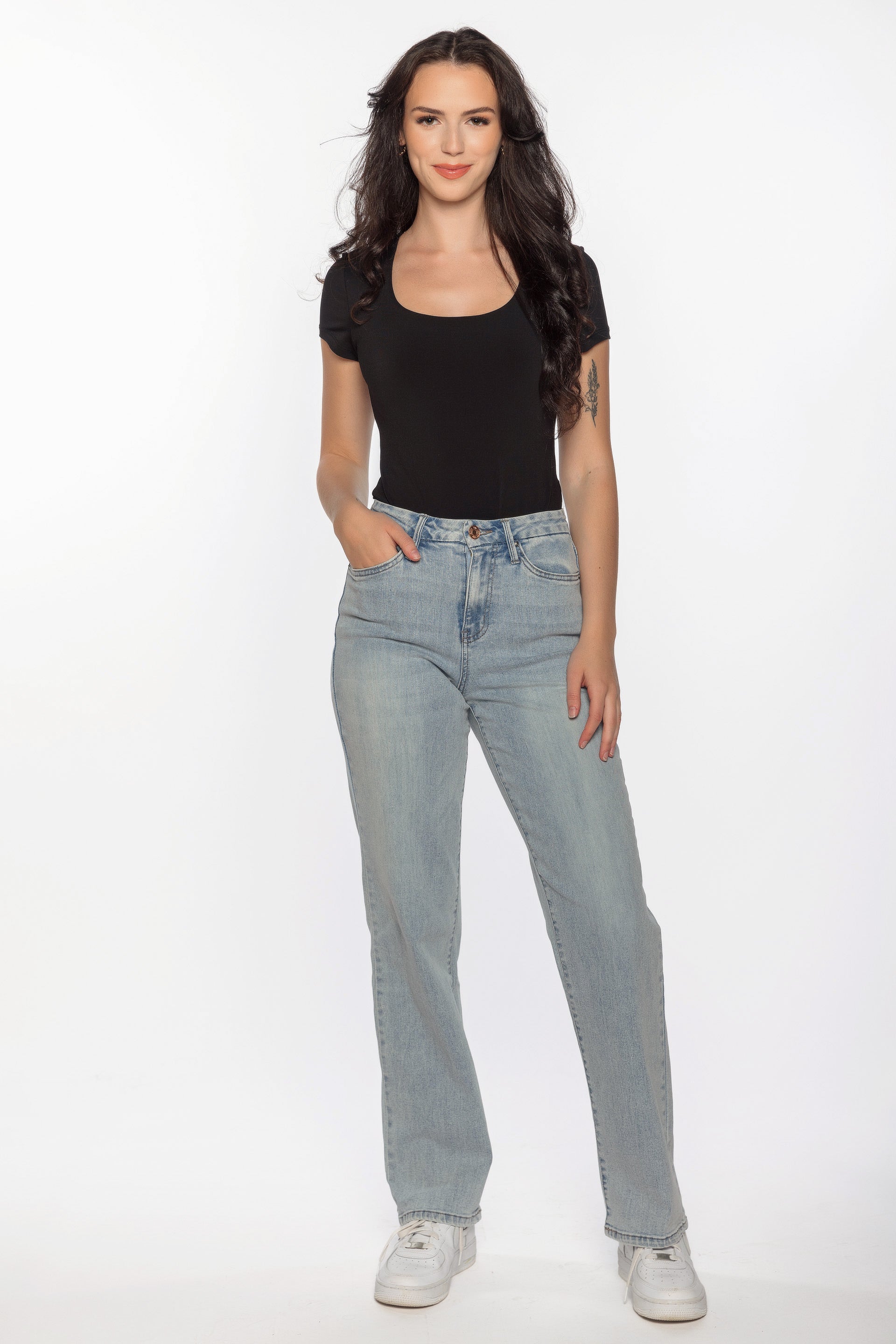YMI Light Wash Wide-Leg Jean