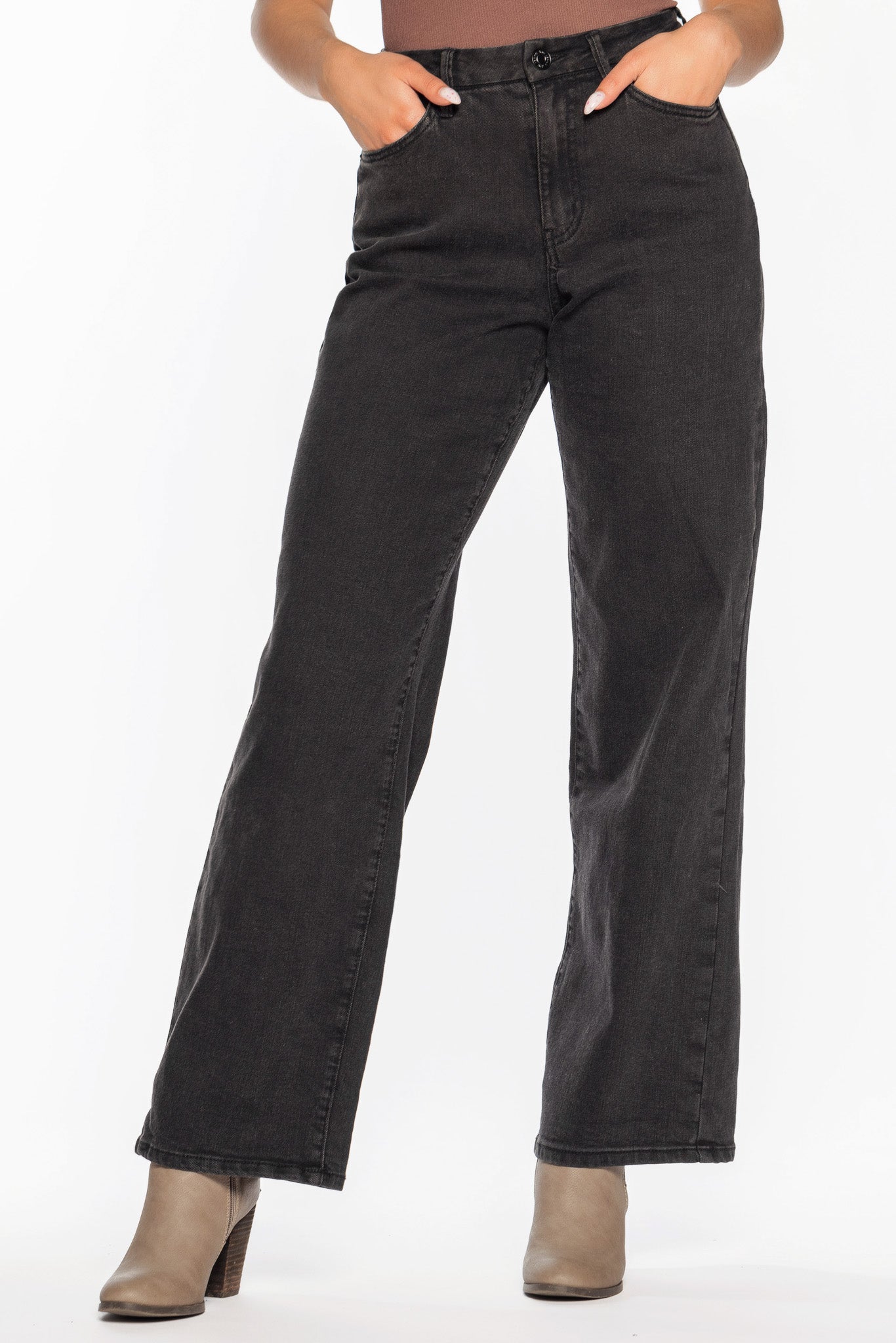 YMI Black Wide-Leg Jean