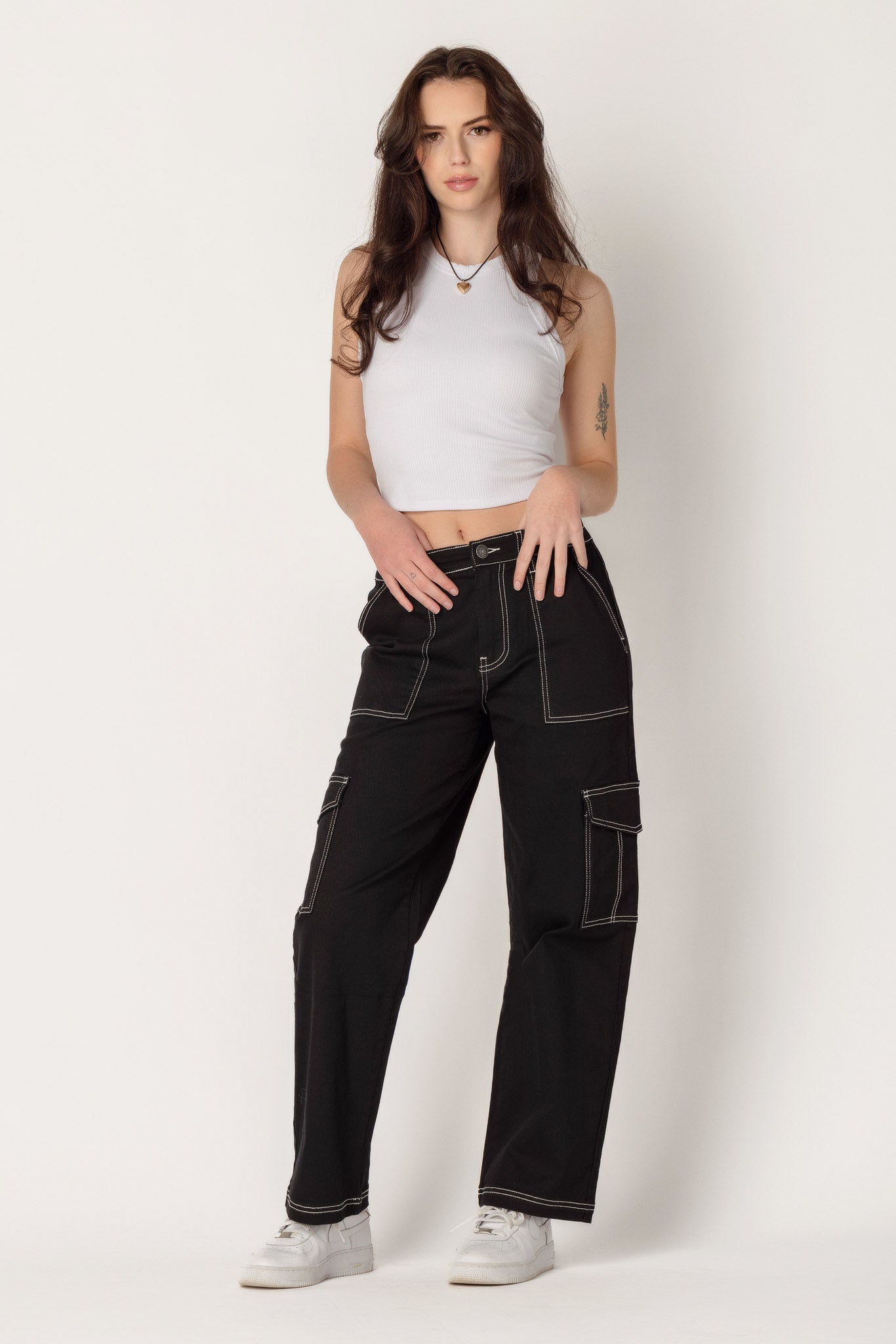 Almost Famous Black Skater Jean with Contrast Stitching
