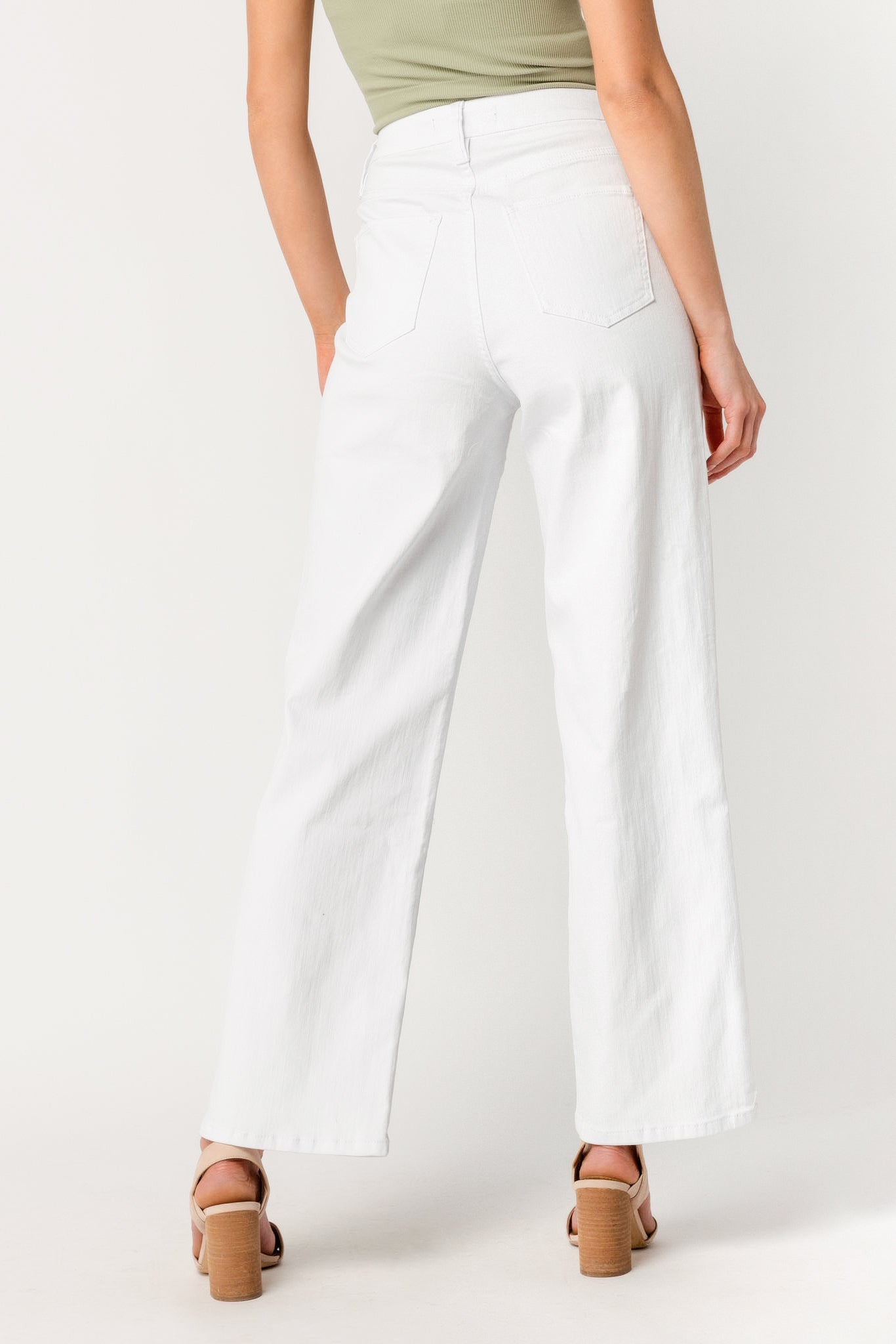 YMI White Curvy High-Rise Wide Leg Jean