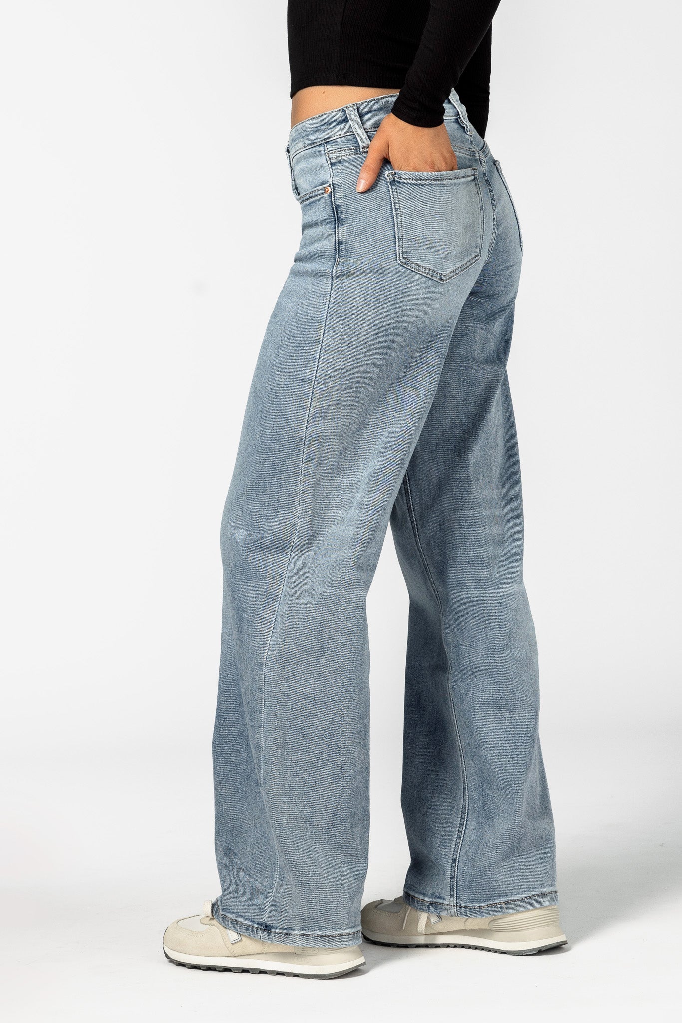 YMI Light Wash Mid-Rise Wideleg