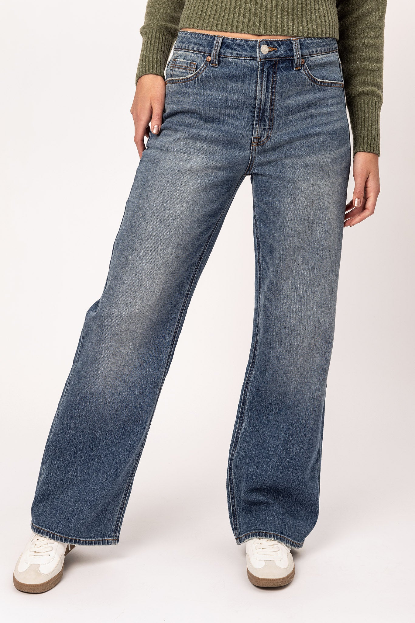 WallFlower Insta-Vintage Isadora Wash High-Rise Wide-Leg Jean