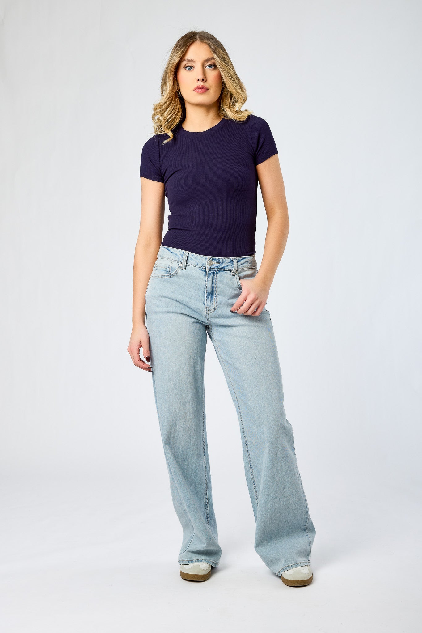 Wallflower Helene Wash Fiesty Curvy High-Rise Wide-Leg Jeans