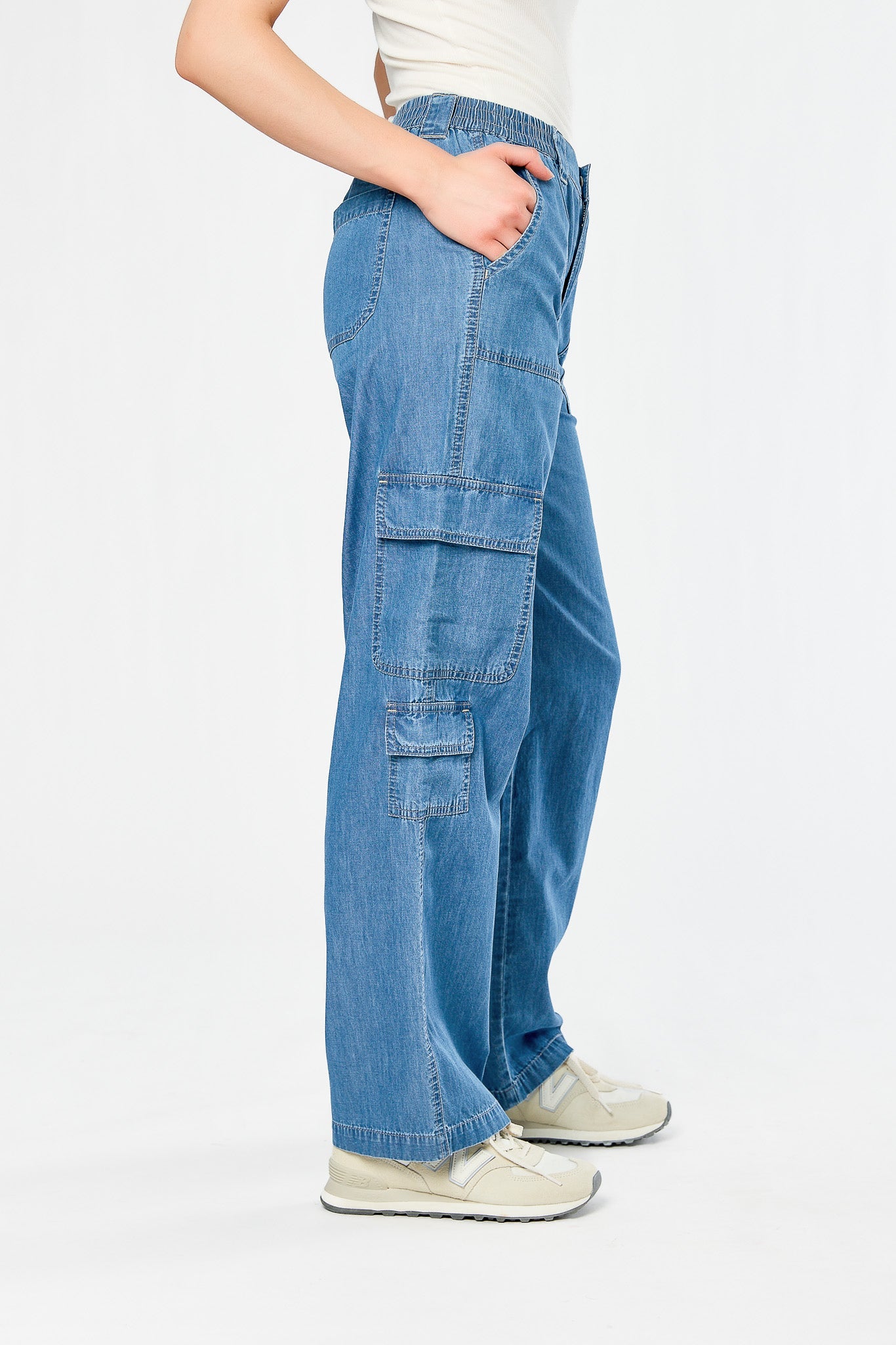 Almost Famous Chambray Cargo Skater Jean