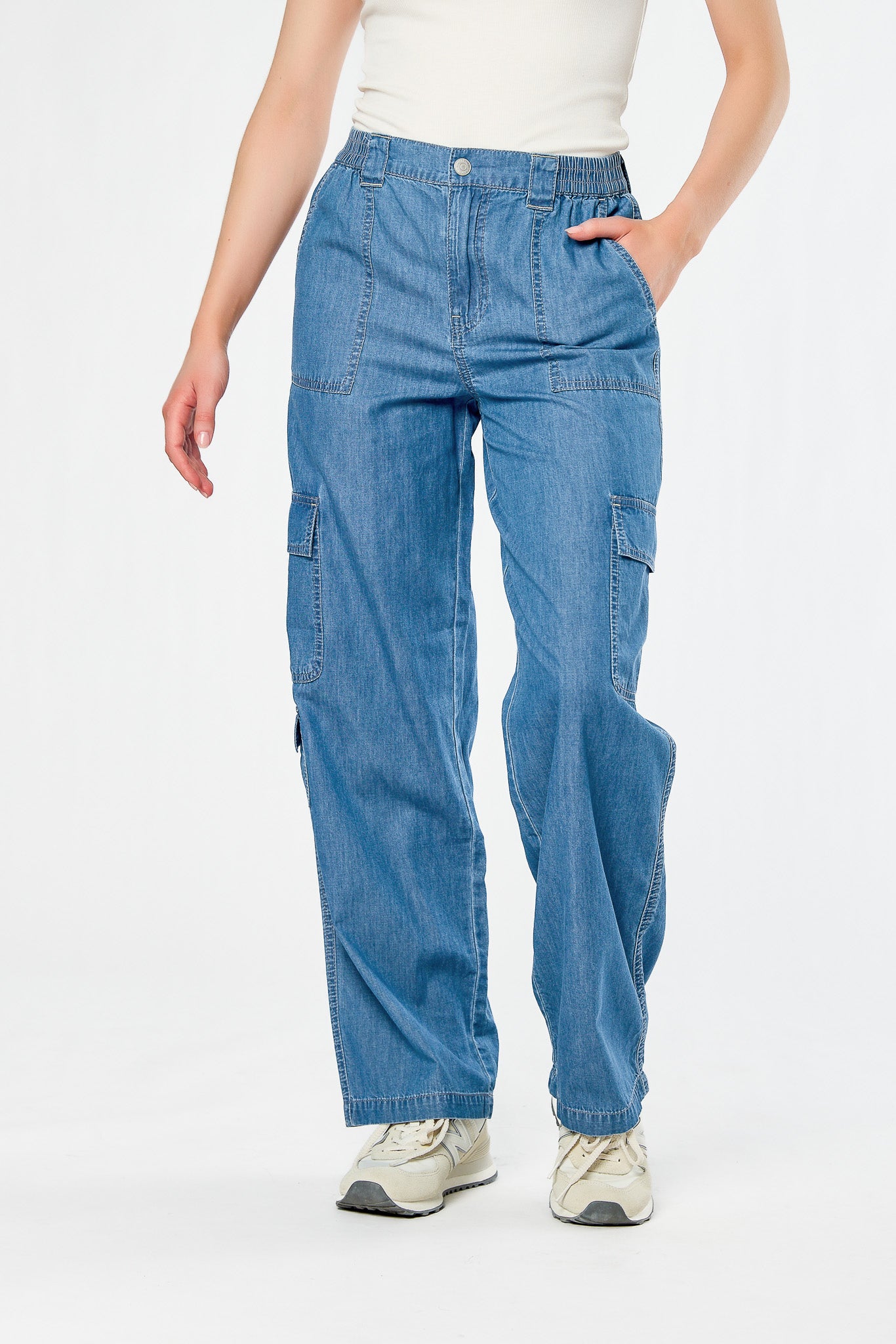 Almost Famous Chambray Cargo Skater Jean