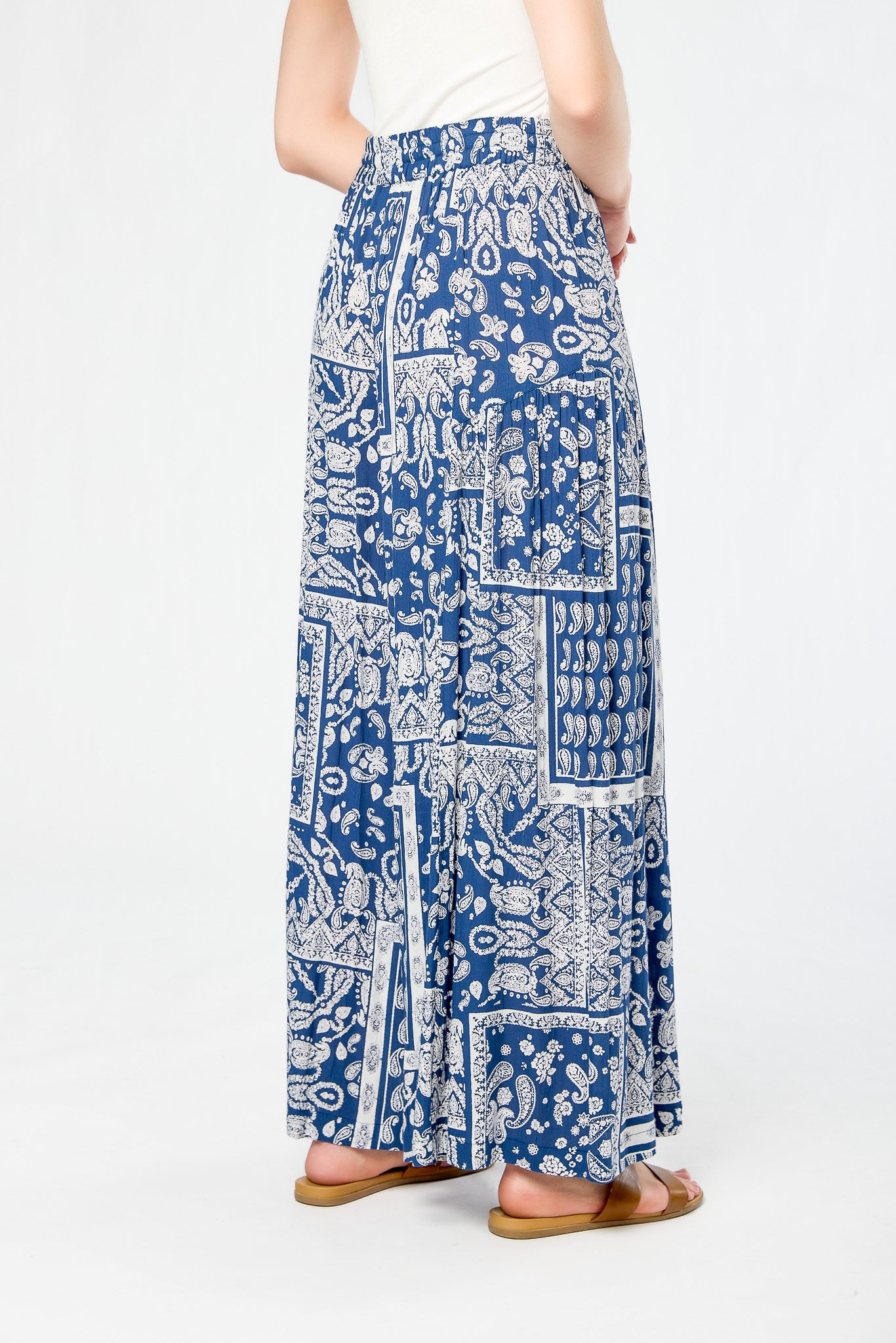 Bandana Print Palazzo Pant with Drawstring Waist