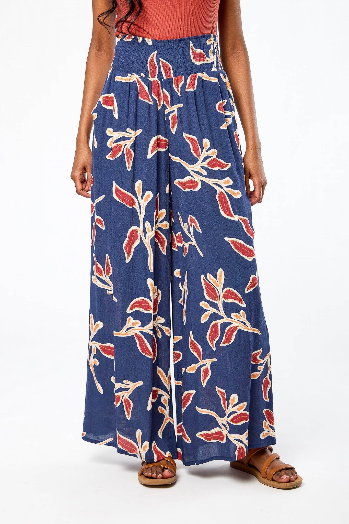 Foliage Rayon Gauze Palazzo Pant
