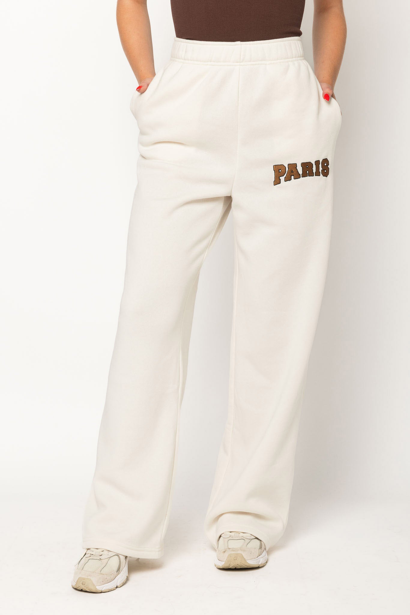 Paris Embroidered Wide Leg Sweatpant
