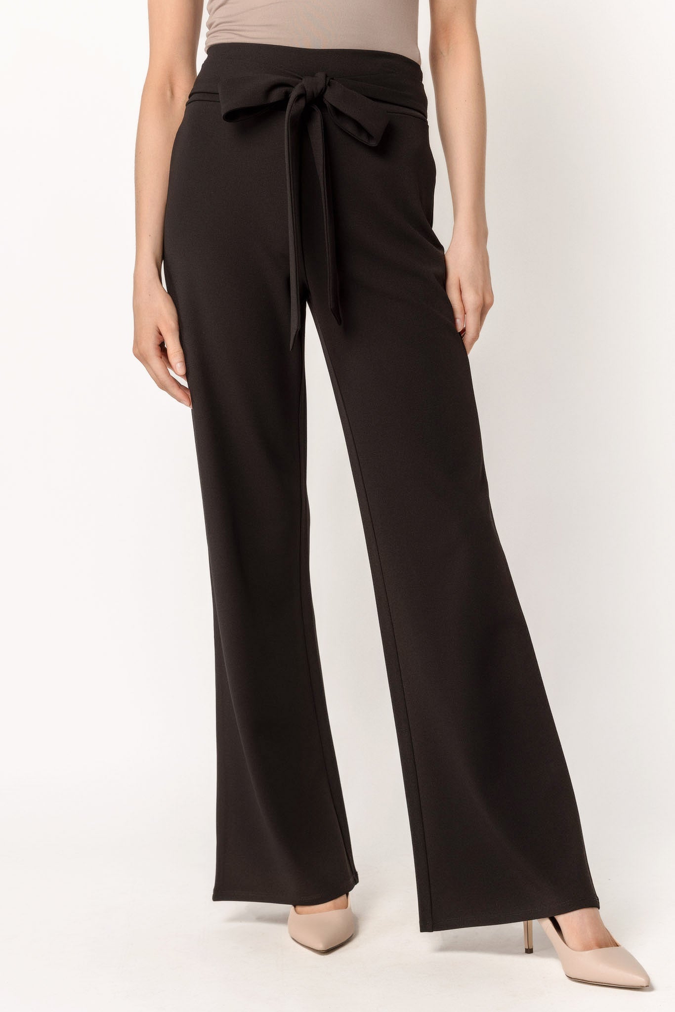 Scuba Crepe Pant with Tie-Belt