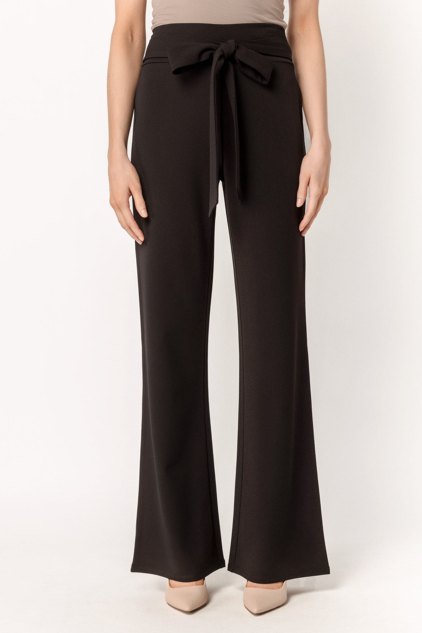 Scuba Crepe Pant with Tie-Belt