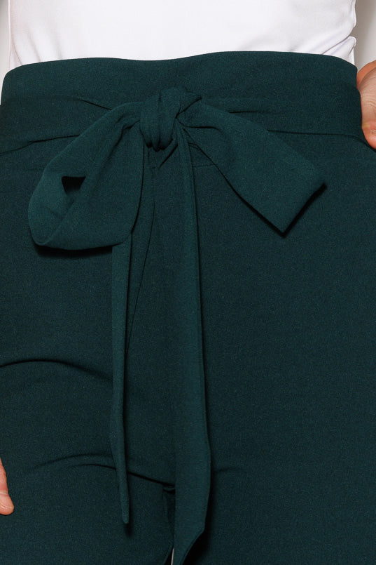 Scuba Crepe Pant with Tie-Belt