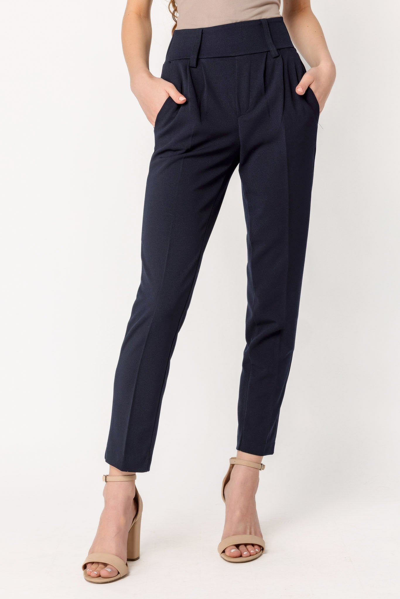Knit Crepe Wide Waistband Trouser