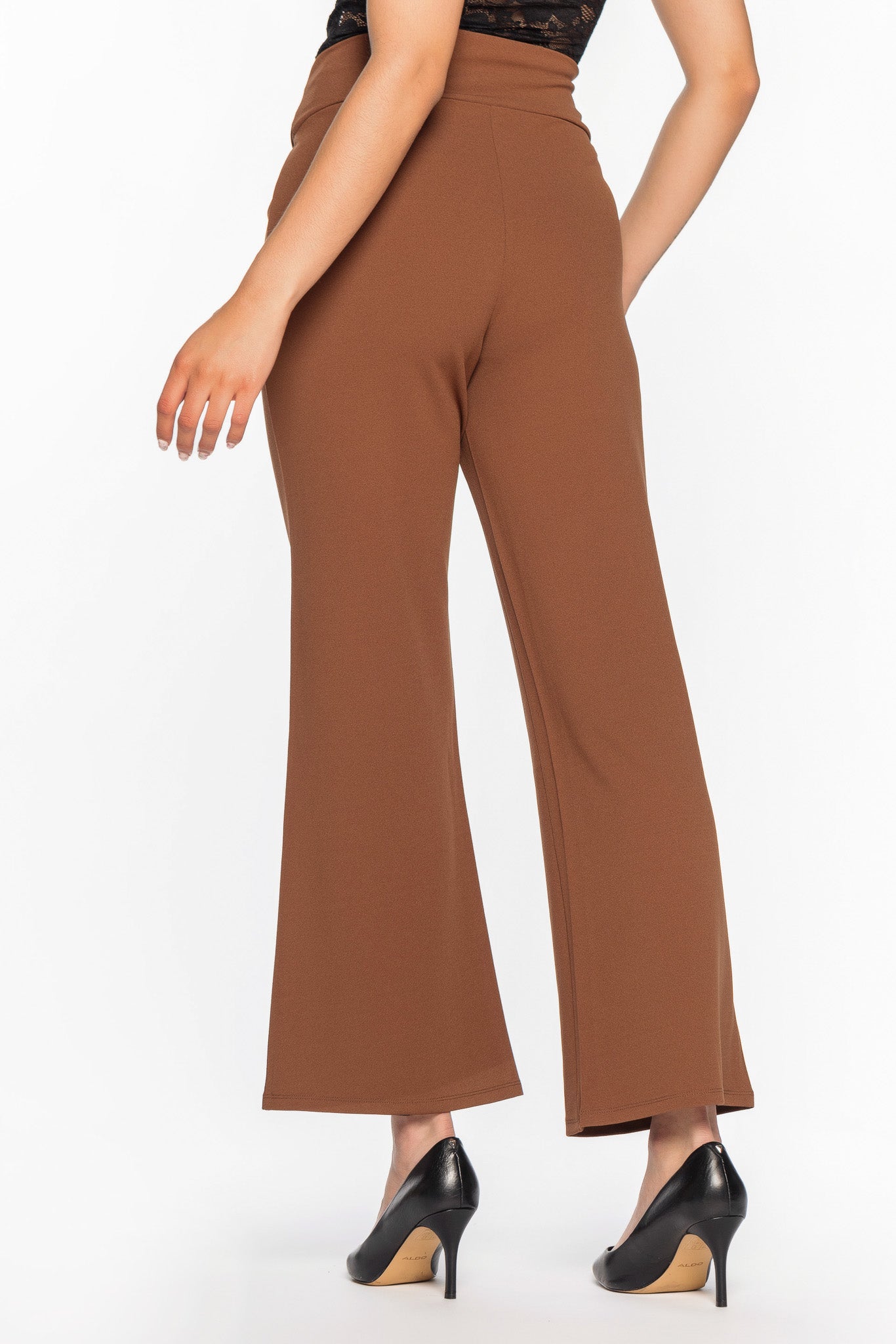 Scuba Crepe Pant with Tie-Belt  - Short Inseam