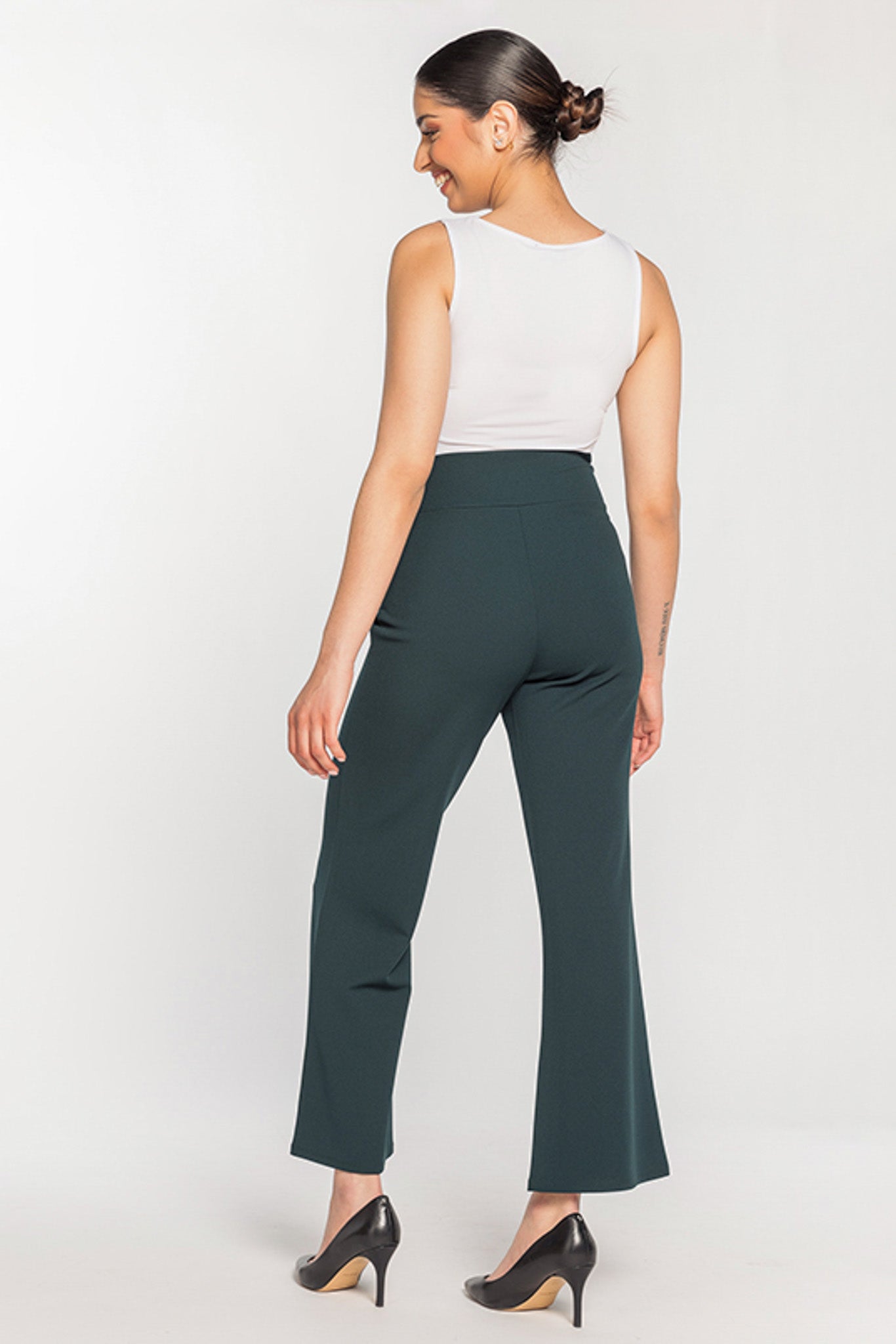 Scuba Crepe Pant with Tie-Belt  - Short Inseam