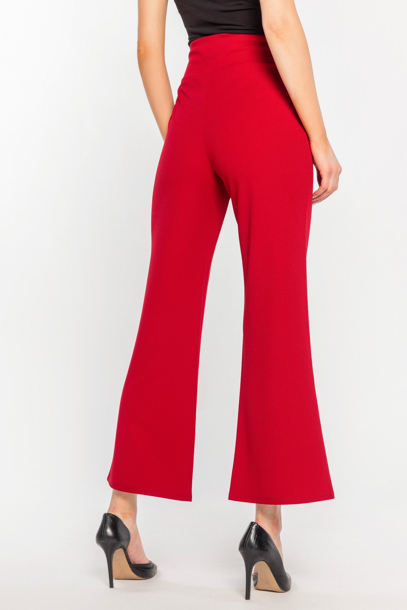 Scuba Crepe Pant with Tie-Belt  - Short Inseam