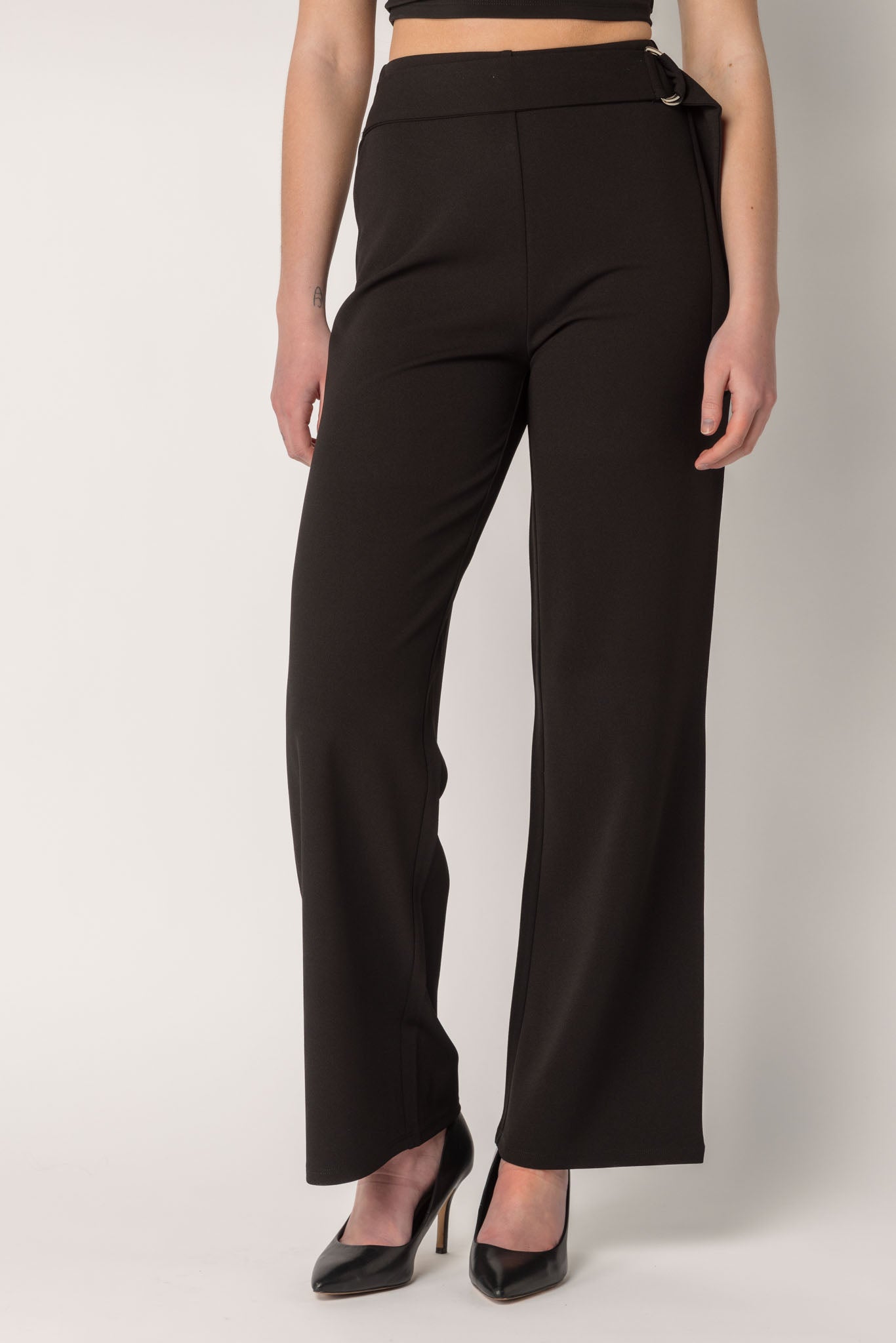 Scuba Crepe High-Rise Wide-Leg Pant