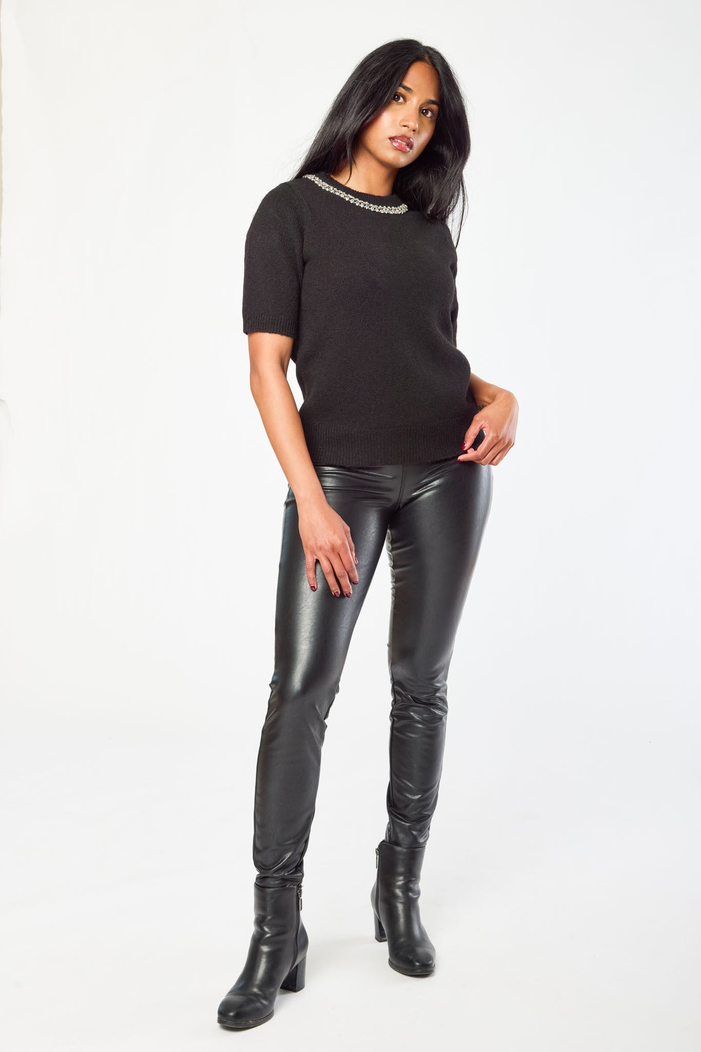 Faux Leather High-Rise Skinny Legging