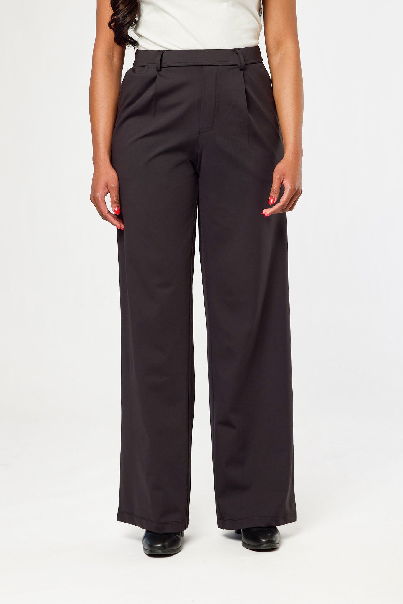 Brushed Knit Wide-Leg Pant