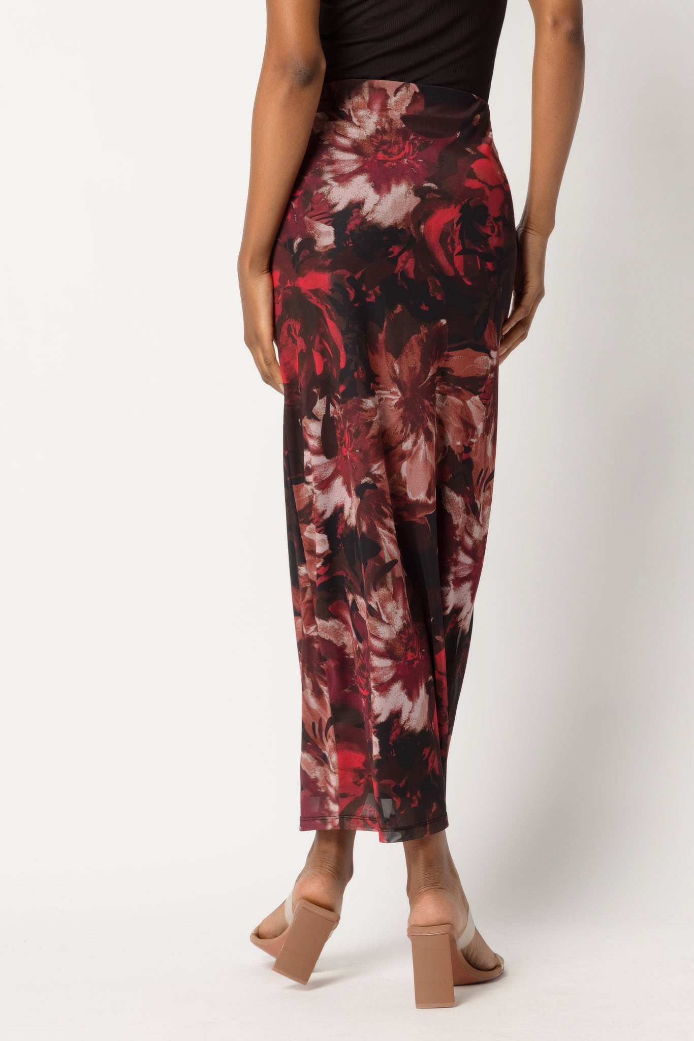 Flowery Mesh Maxi Skirt