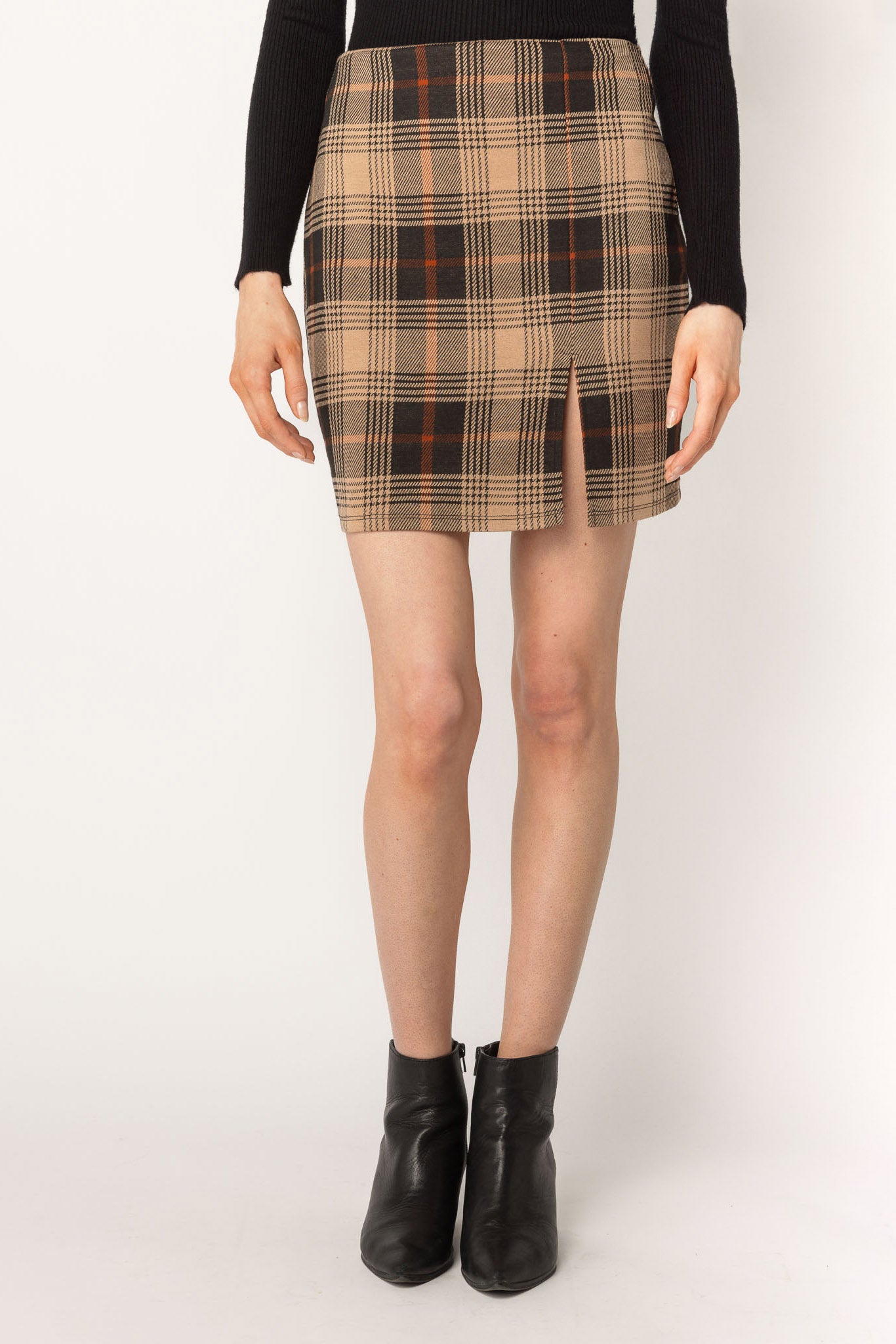 Storie Plaid Jacquard Bodycon Skirt
