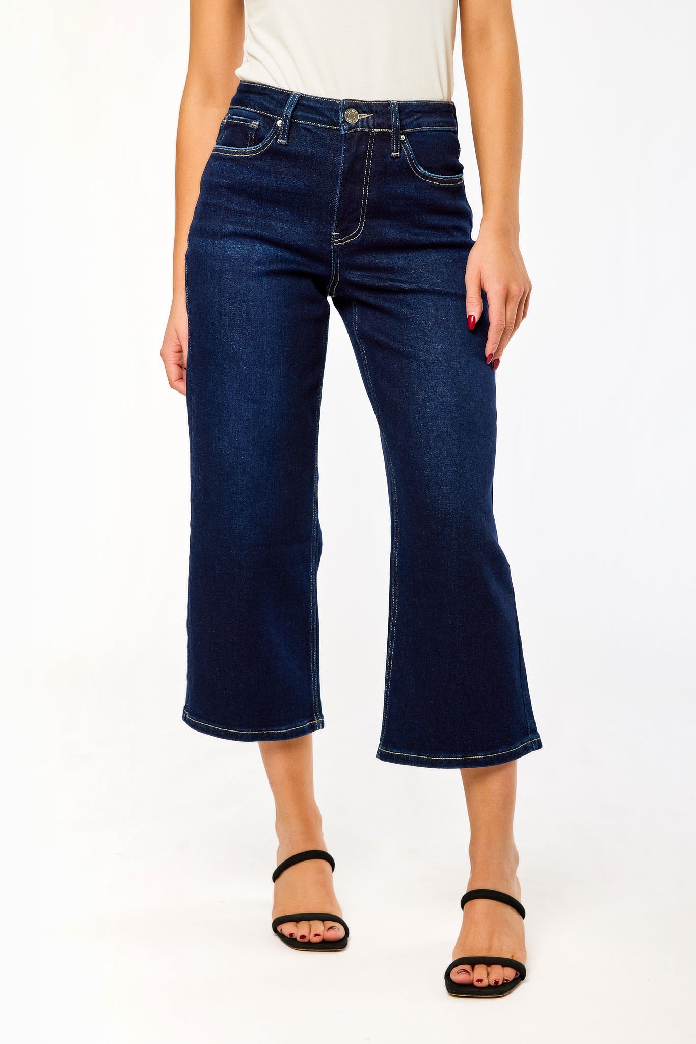 Tattoo Dark-Wash High-Rise Cropped Jean