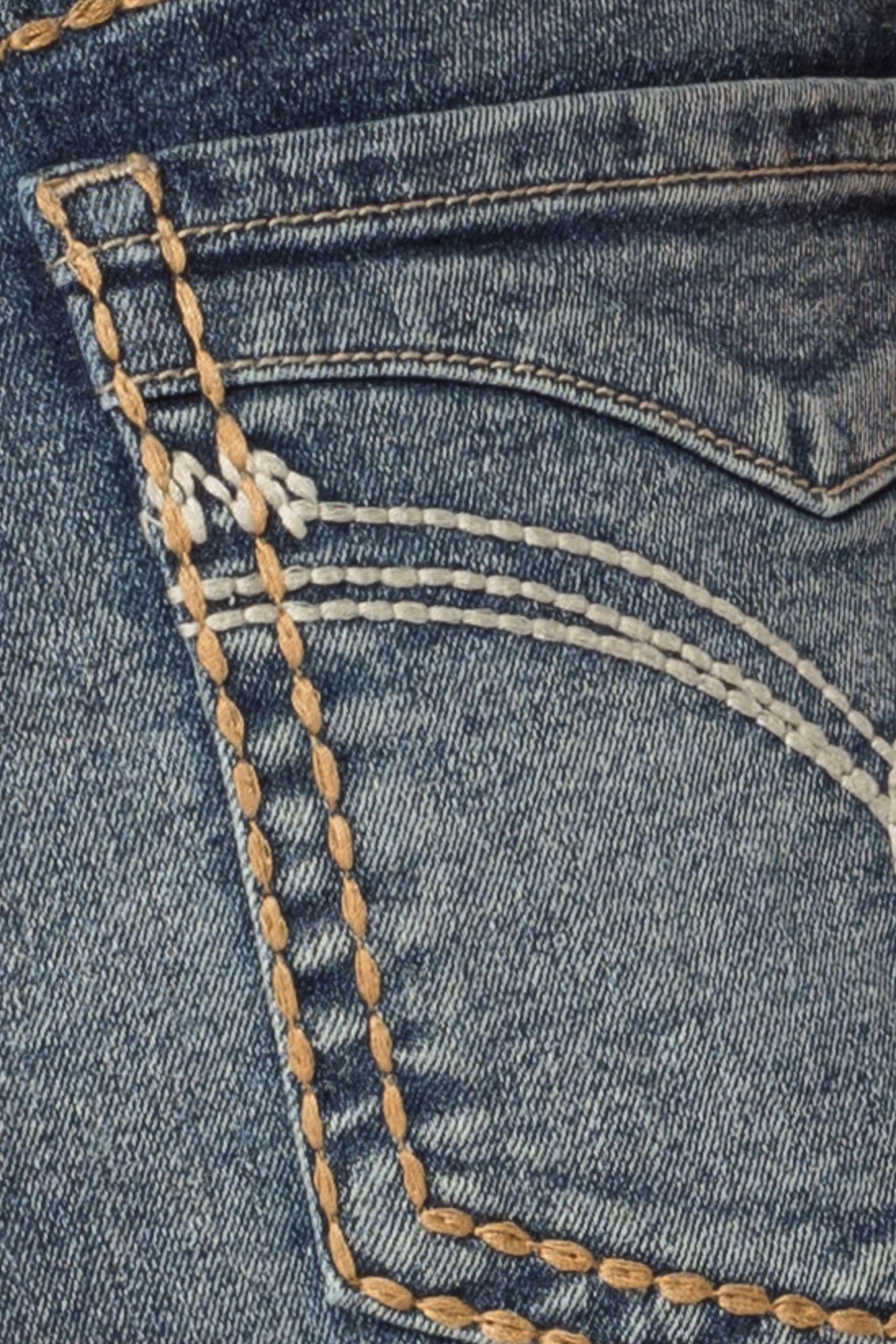 YMI Dark Wash Mid-Rise Short with Heavy Stitching