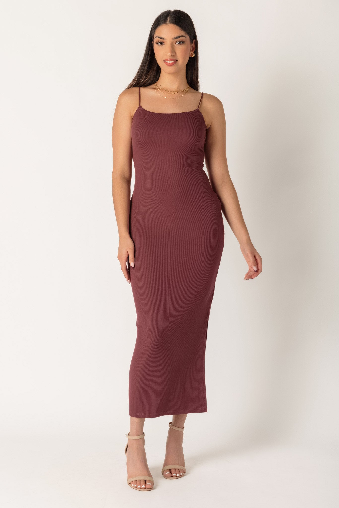 Double Layer Spaghetti Strap Bodycon Dress