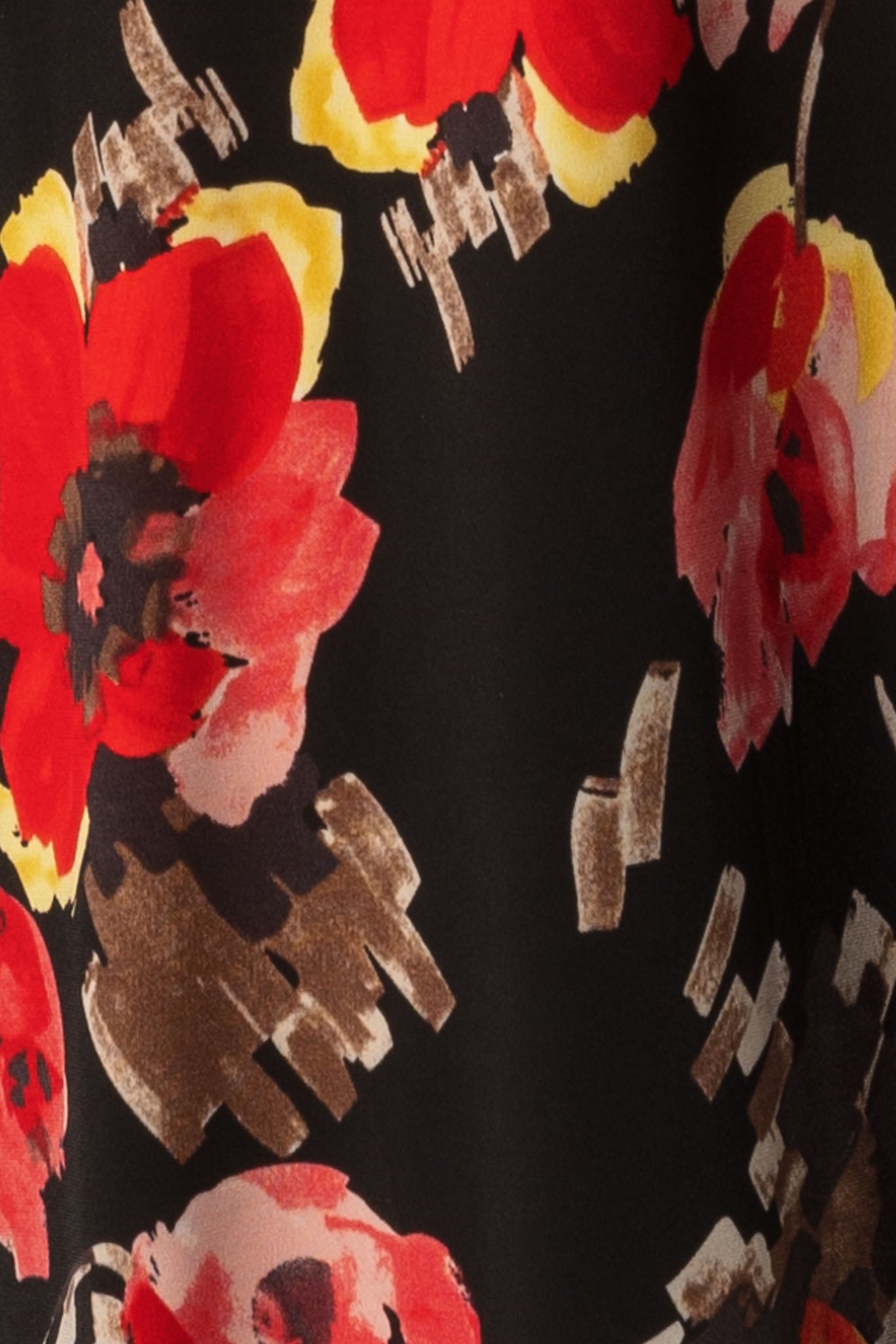 Paintbrush  Floral Crossover Maxi Dress with Side Tie