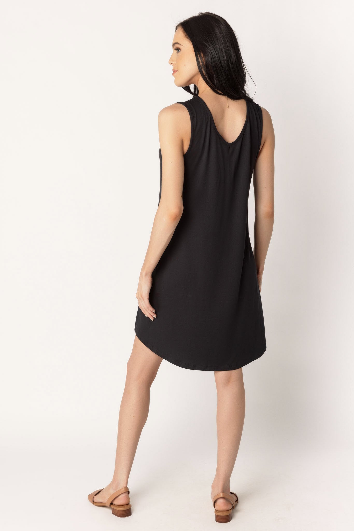 Brushed Double V-Neck Dress