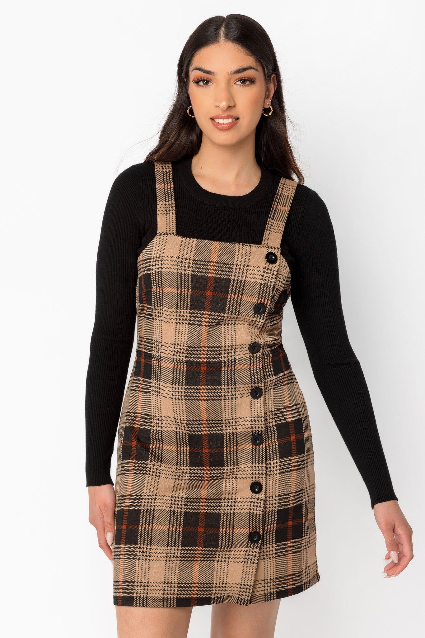 Storie Plaid Jacquard Bodycon Jumper