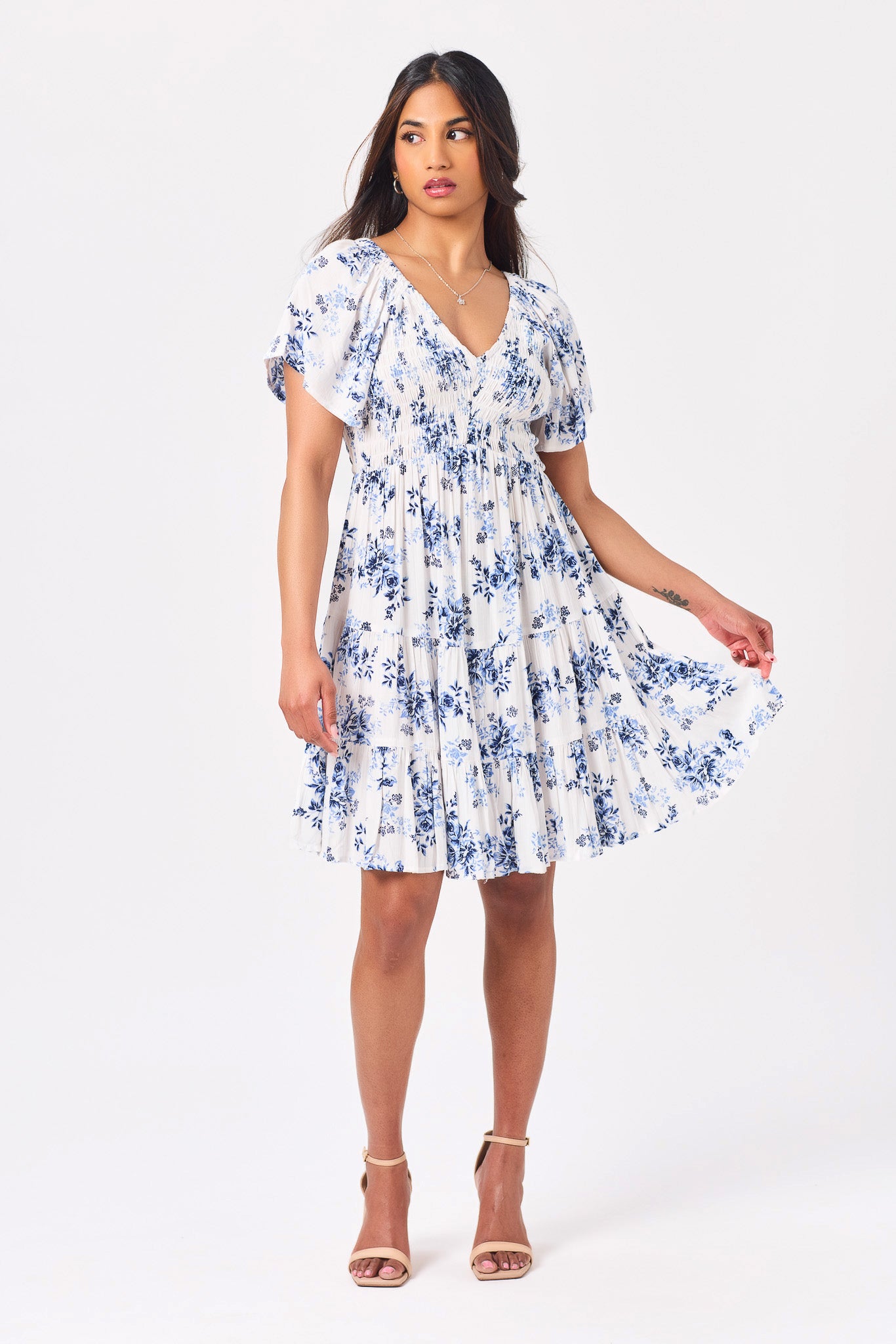 Floral Smocked Babydoll Dress
