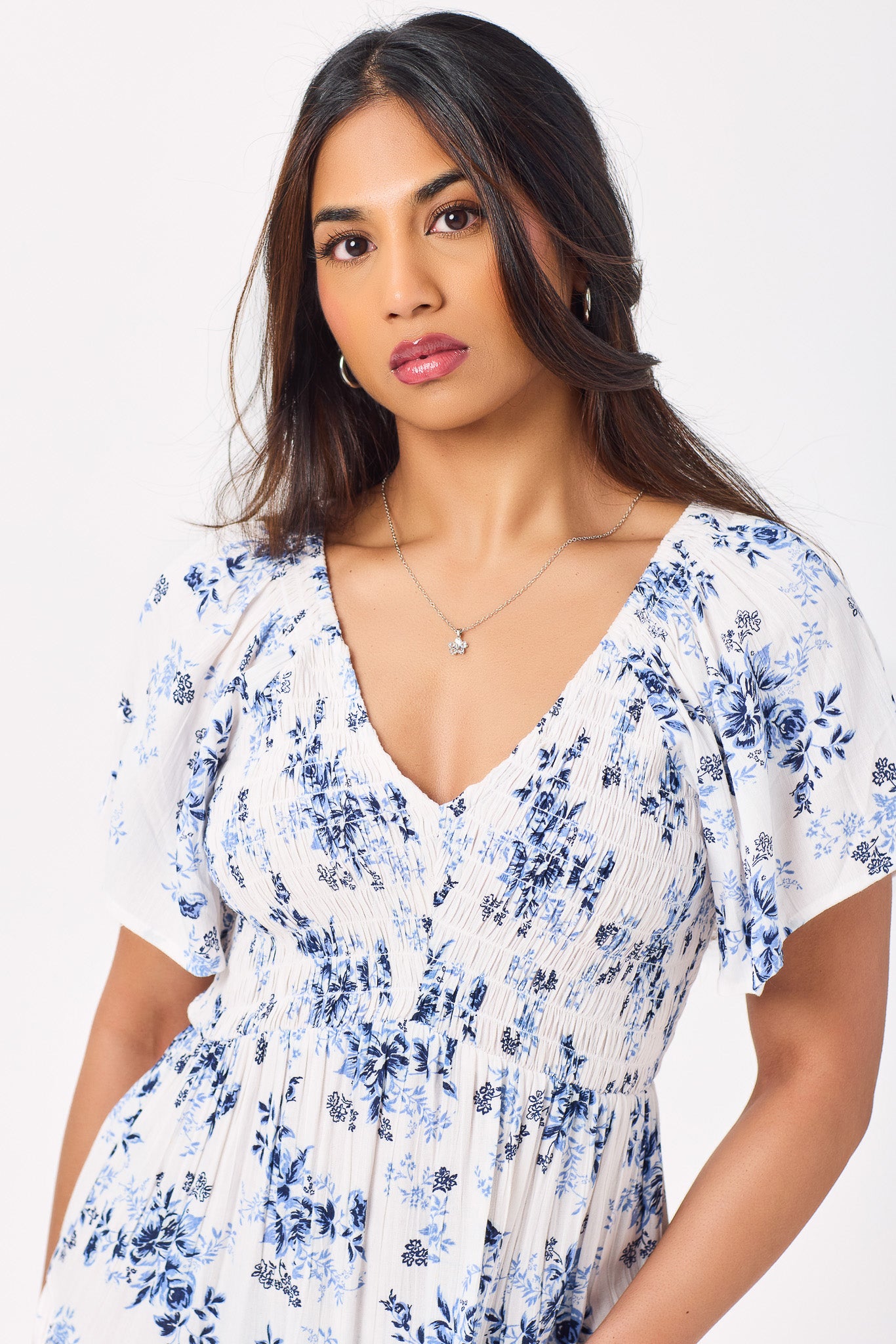 Floral Smocked Babydoll Dress