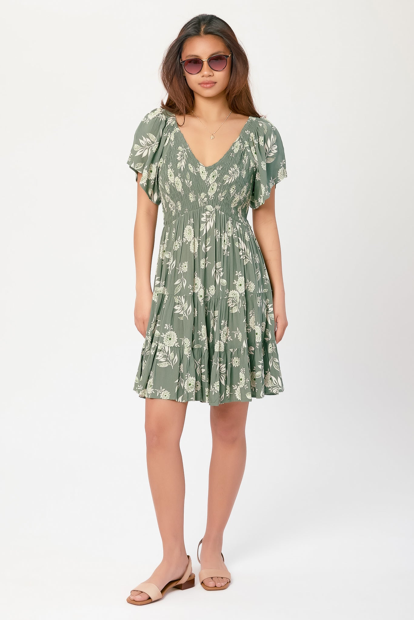 Small Floral Smocked Babydoll Dress