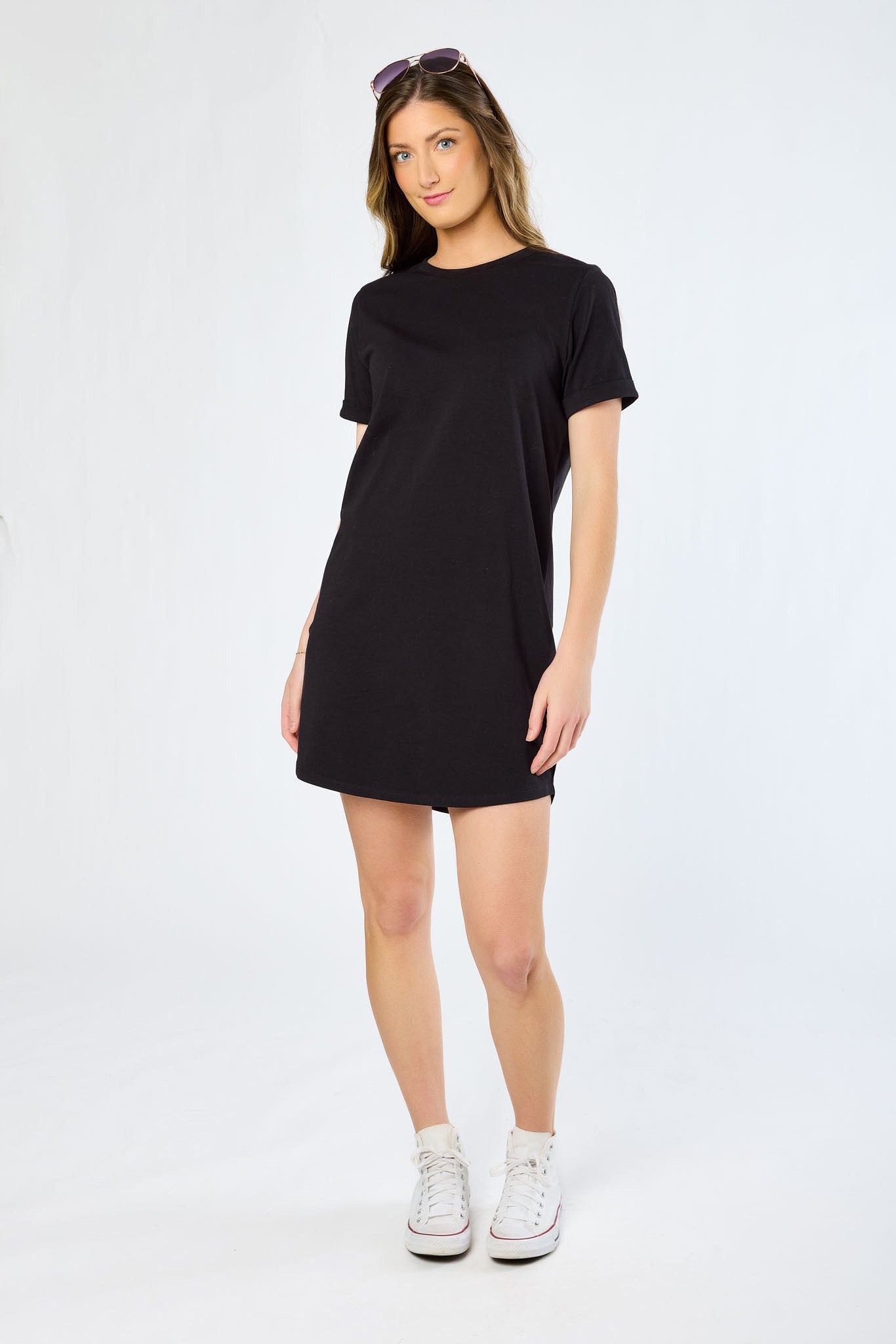 Crew-Neck Short-Sleeve T-Shirt Dress