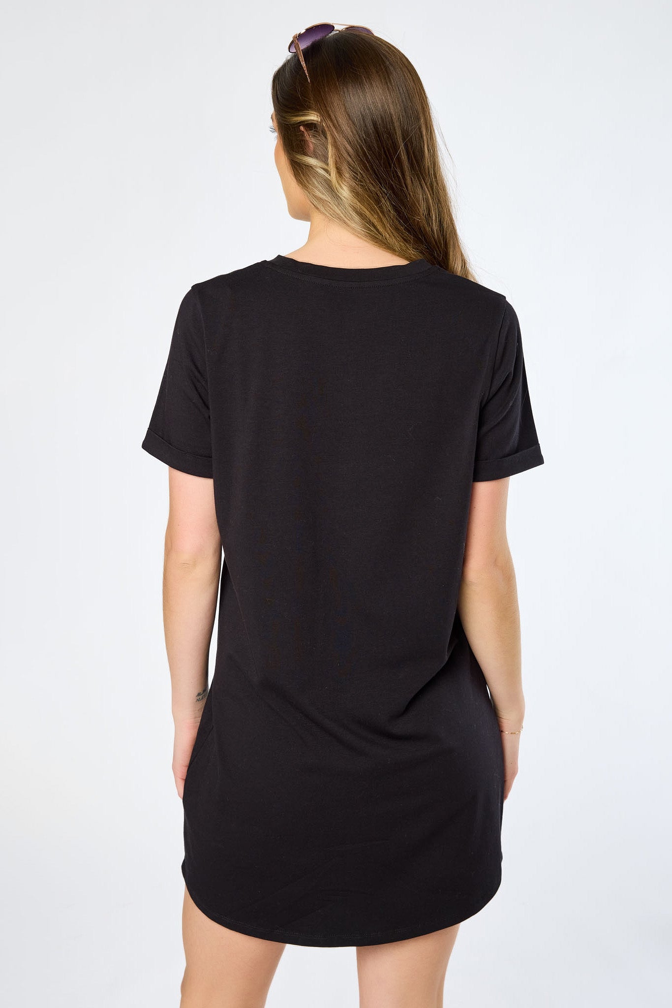 Crew-Neck Short-Sleeve T-Shirt Dress