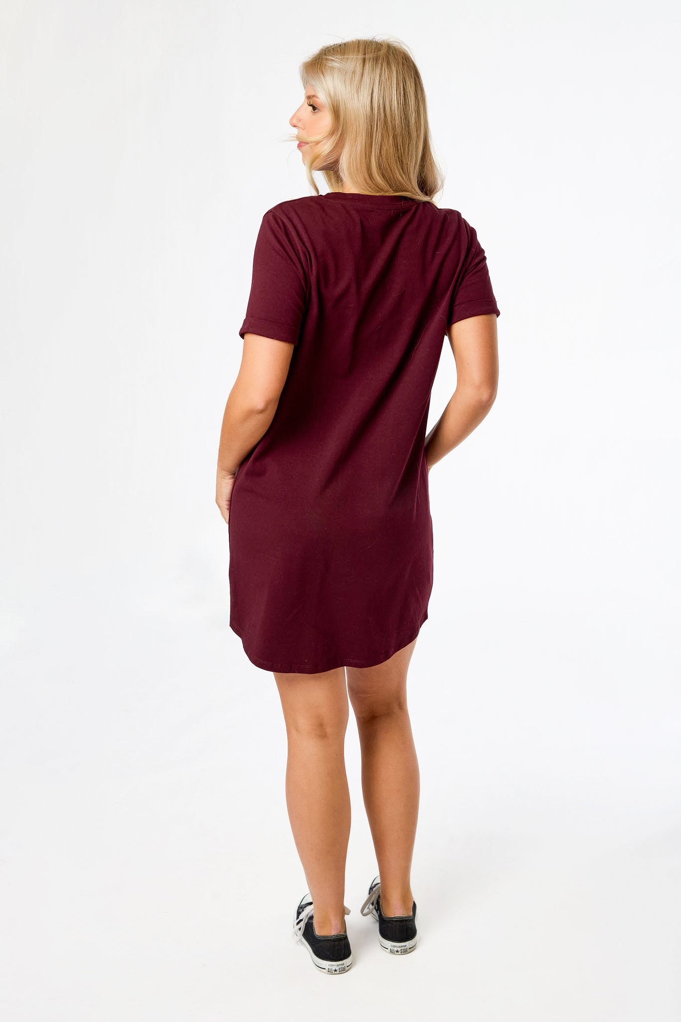 Crew-Neck Short-Sleeve T-Shirt Dress