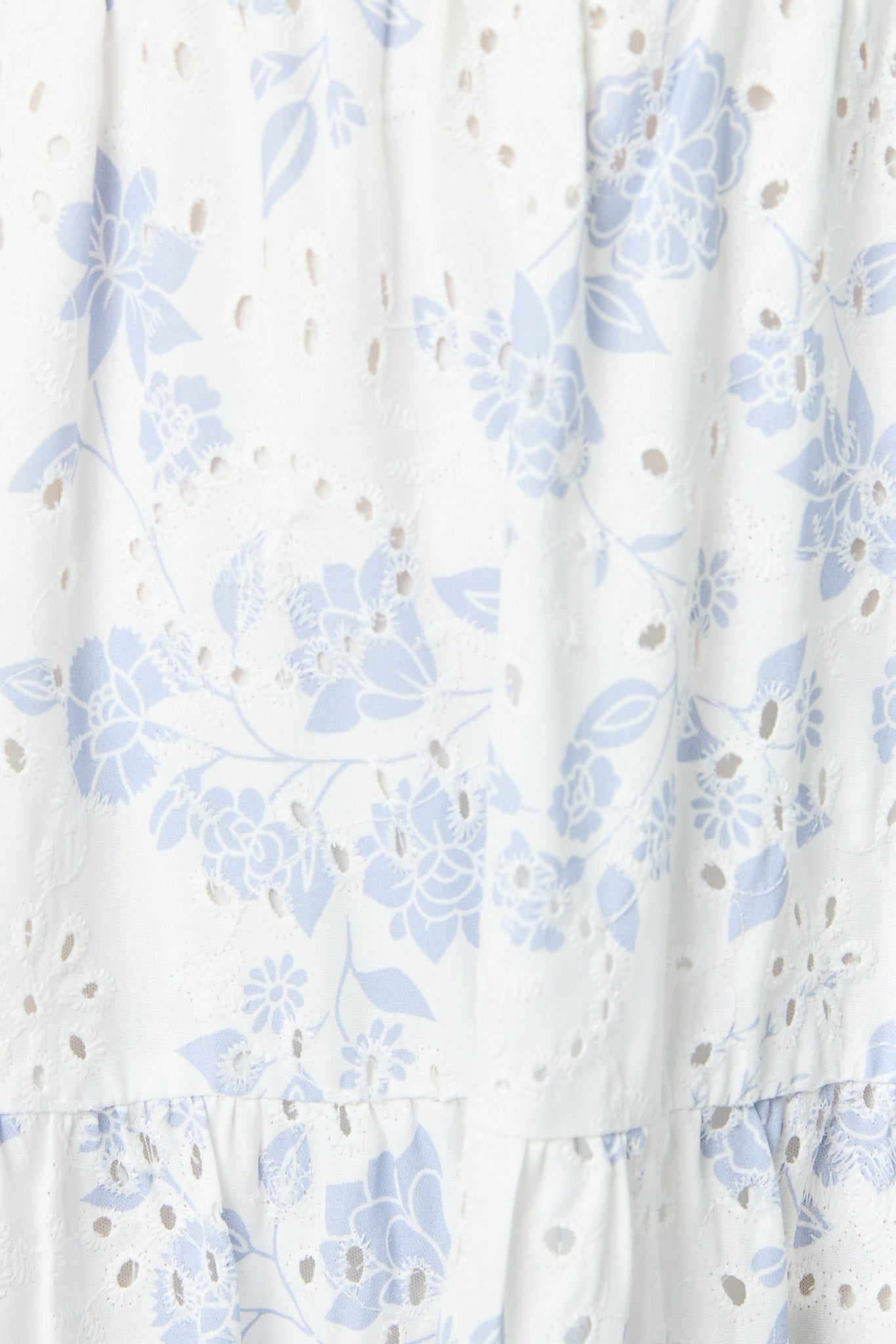 Floral Eyelet Midi Dress with Tie-Back