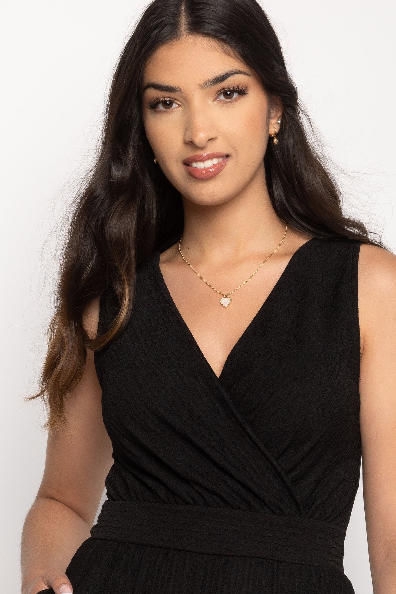 Textured Sleeveless Crossover Jumpsuit