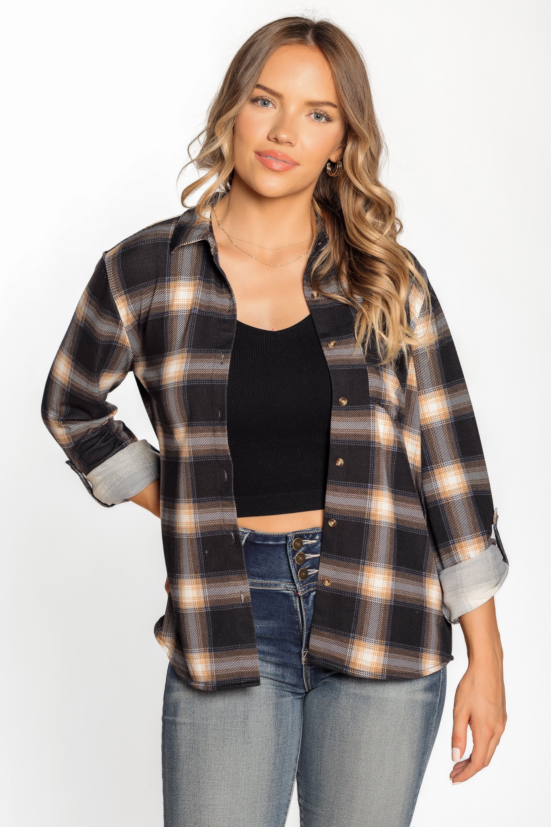Plaid Knit Shirt