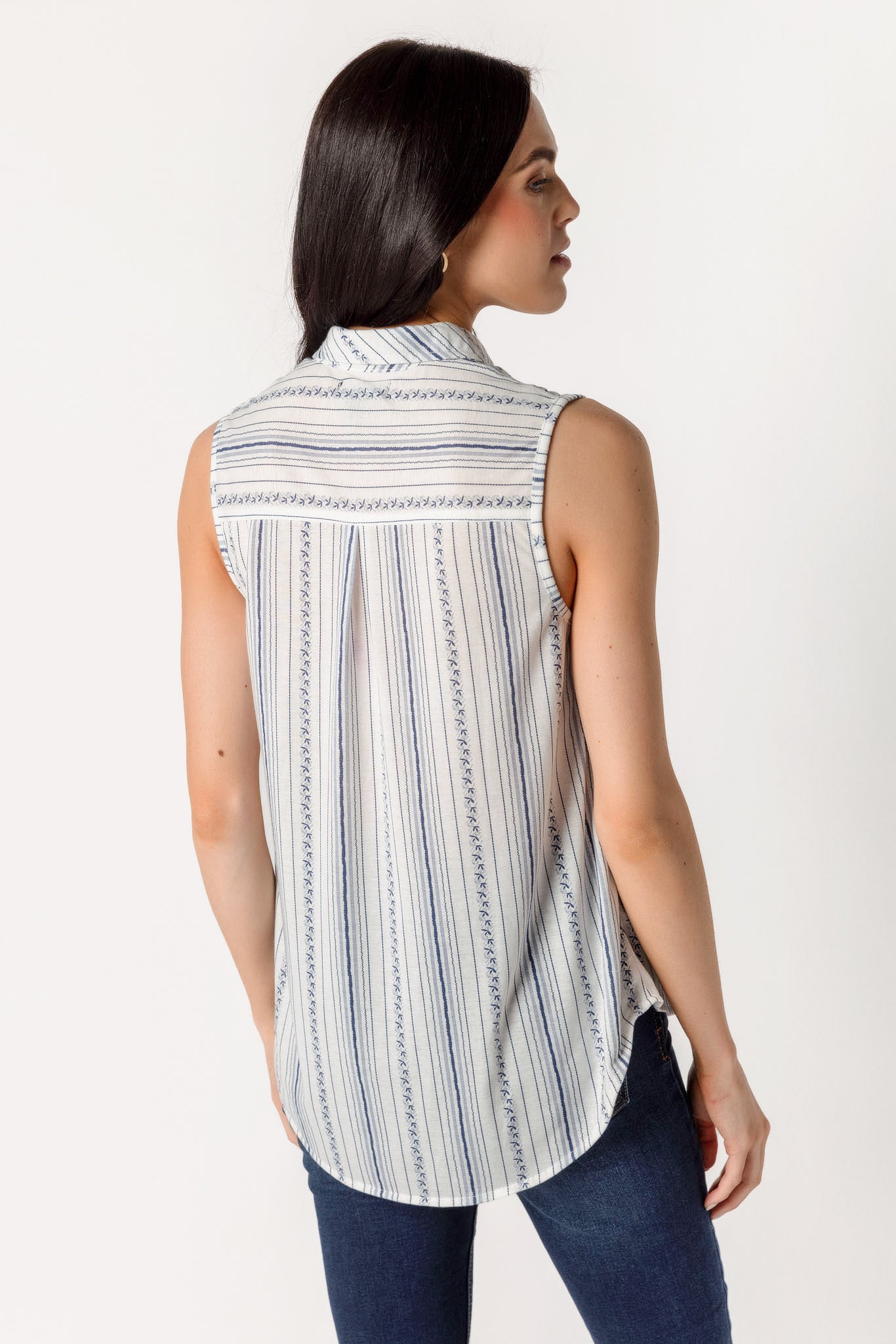 Vine Stripe Sleeveless Shirt