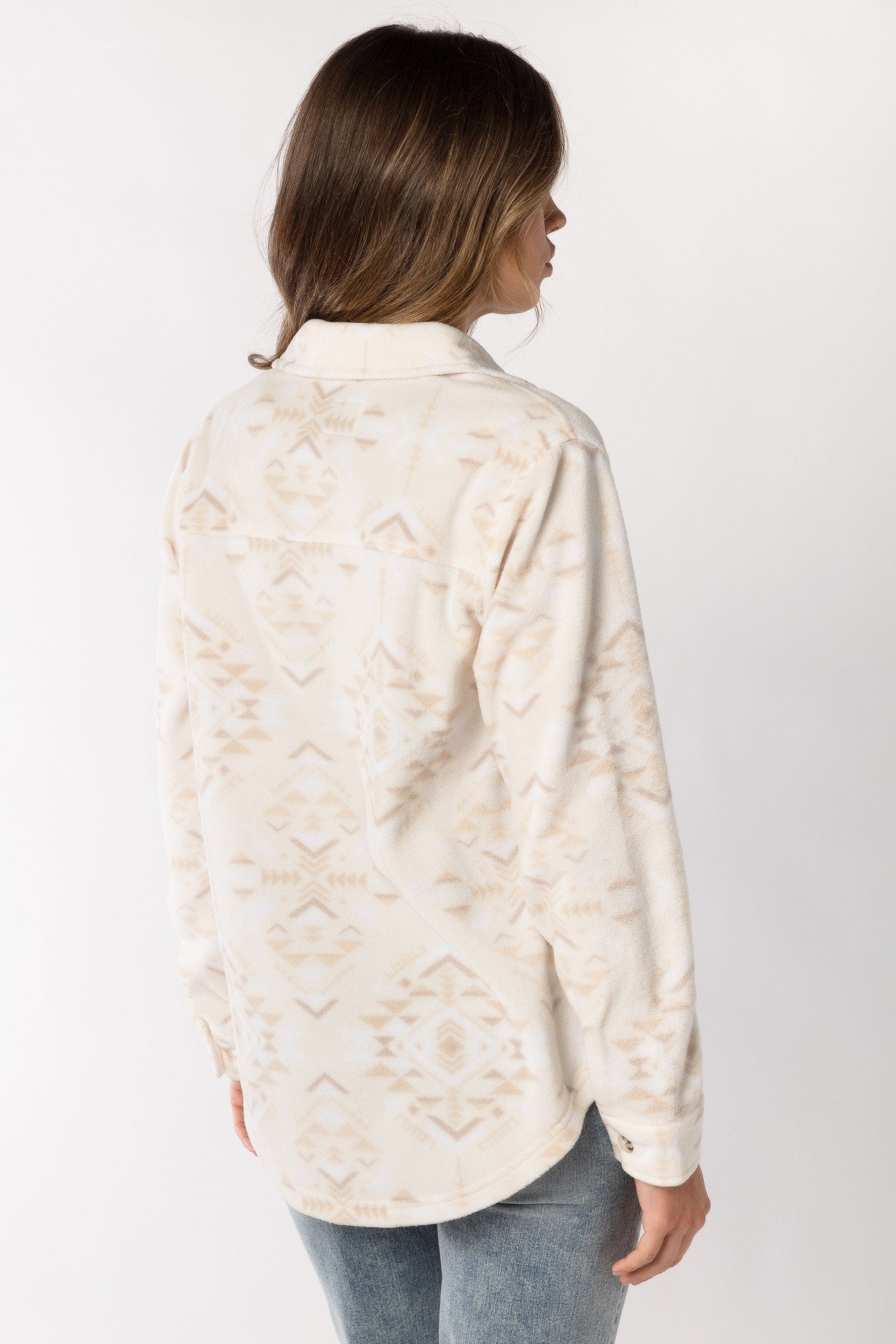 Polar Fleece Shacket in Arizona Patch Print