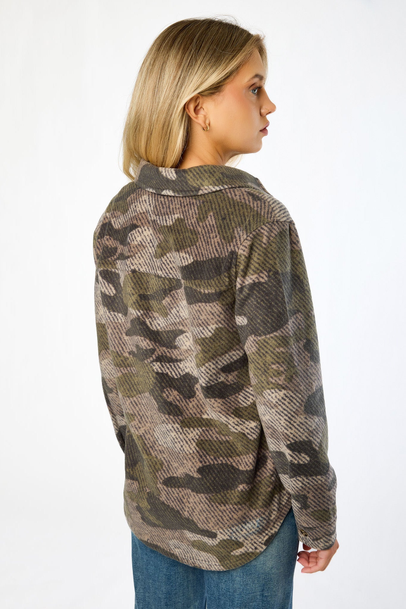 Camo Polar Fleece Boyfriend Shacket