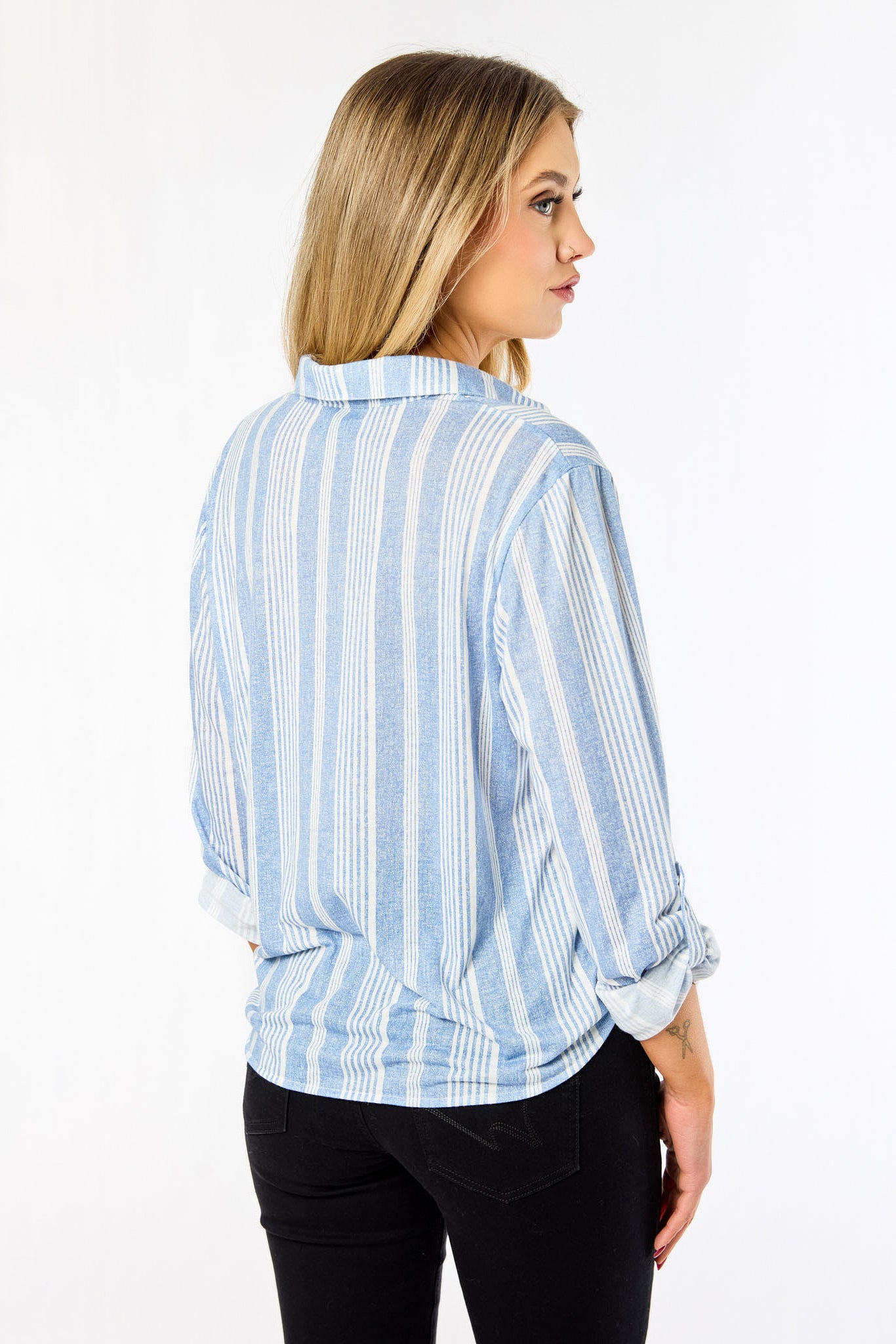 Breezy Stripe Tie-Front Top