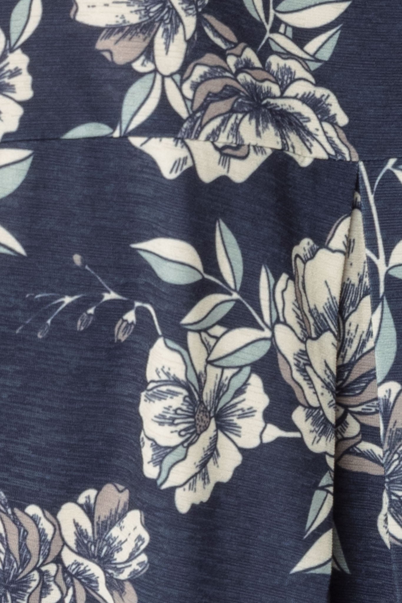 Navy Floral Sleeveless Blouse